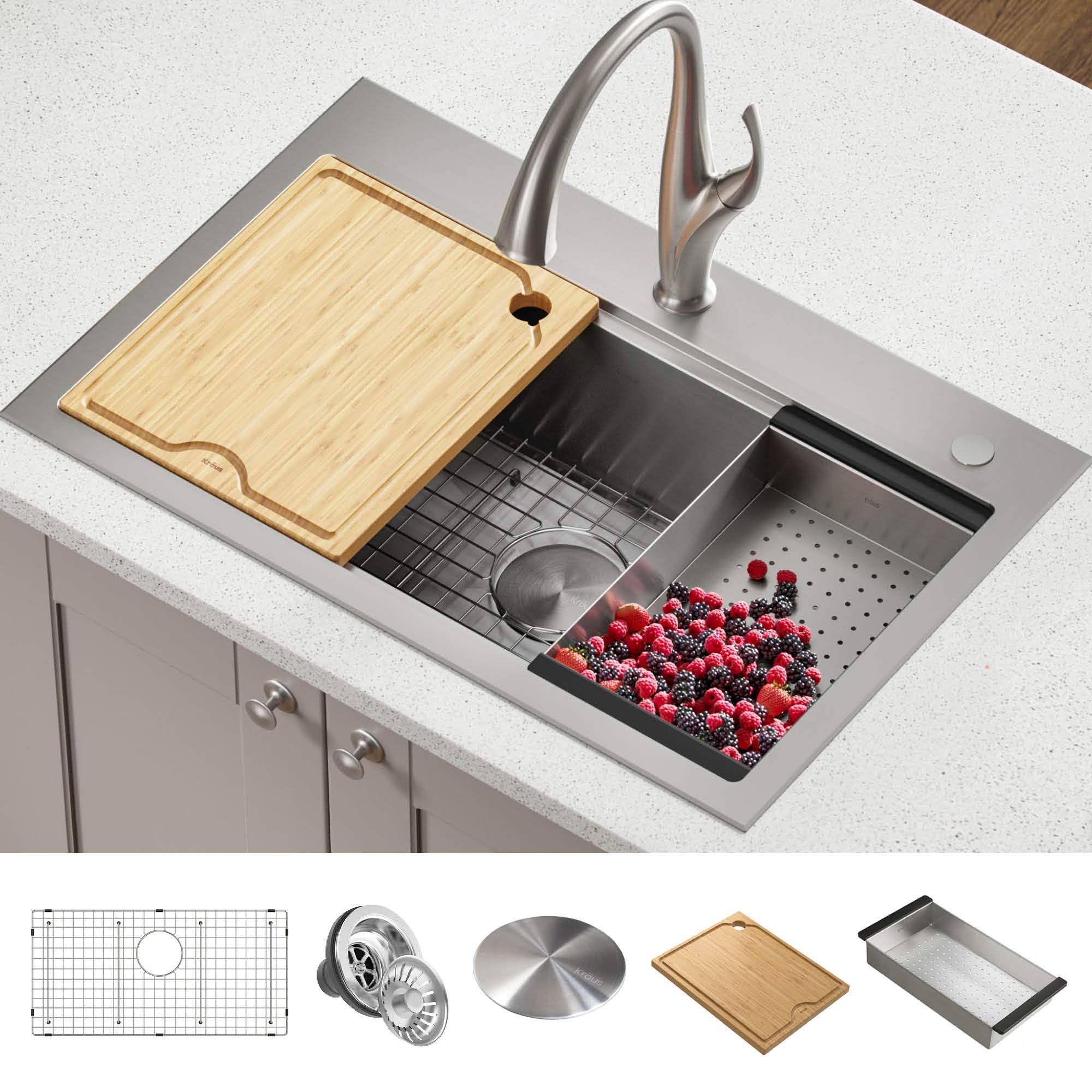 Kraus KWT300-32 Kore 31x22 L x 21x22 W Undermount Kitchen Sink with Faucet