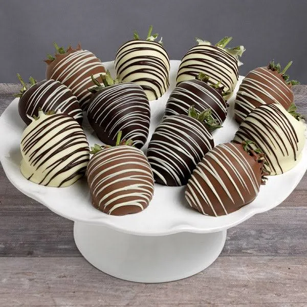 GourmetGiftBaskets.com Triple Chocolate Covered Strawberries - 12 Strawberries by Gourmet Gift Baskets - Gift Baskets Delivered