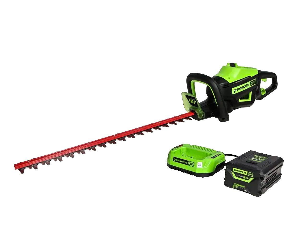 Greenworks Pro 26 in. 60-Volt Battery Cordless Hedge Trimmer with 2.0 Ah Battery and Charger 2212002