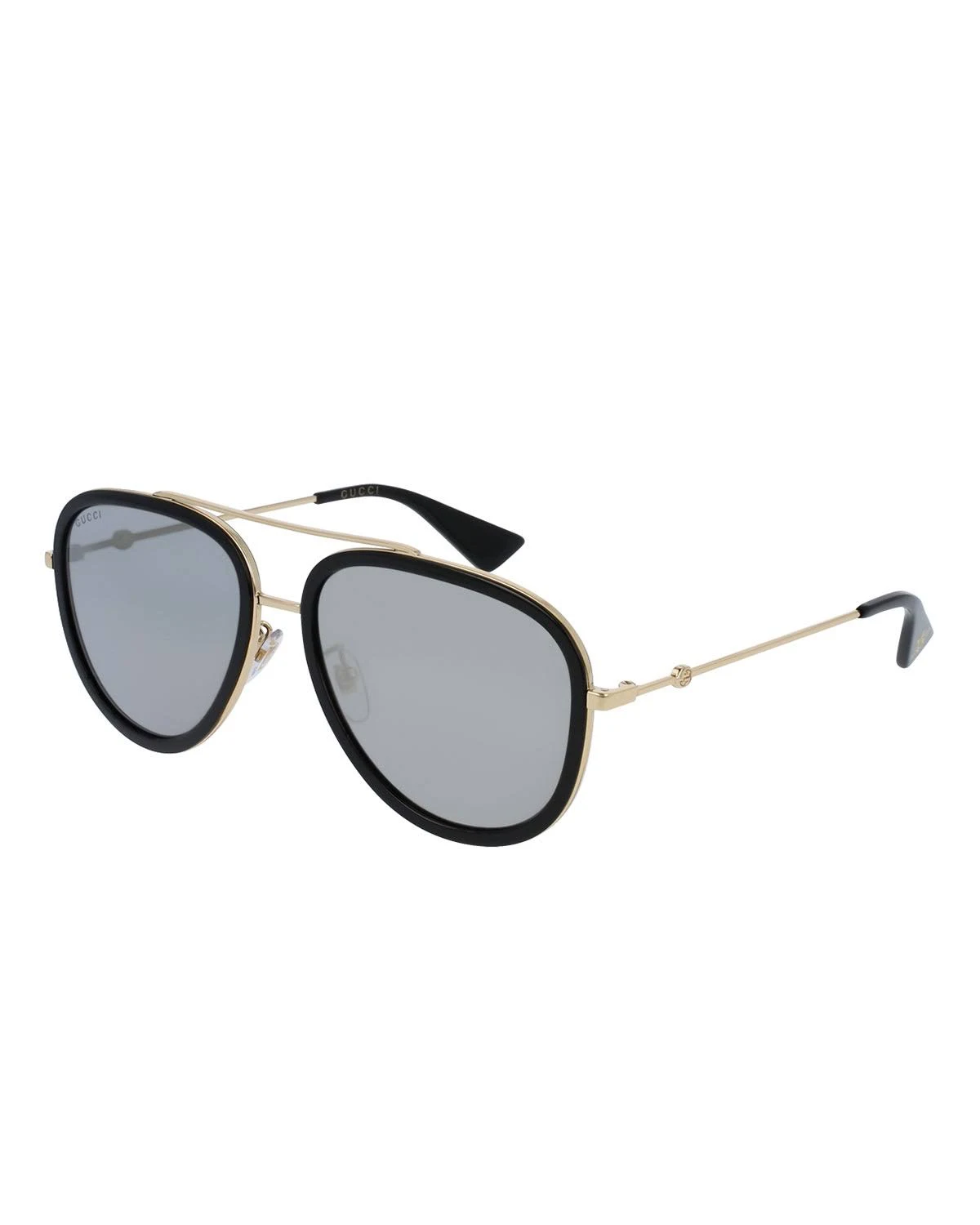 Men&s Gucci 57mm Aivator Sunglasses - Gold