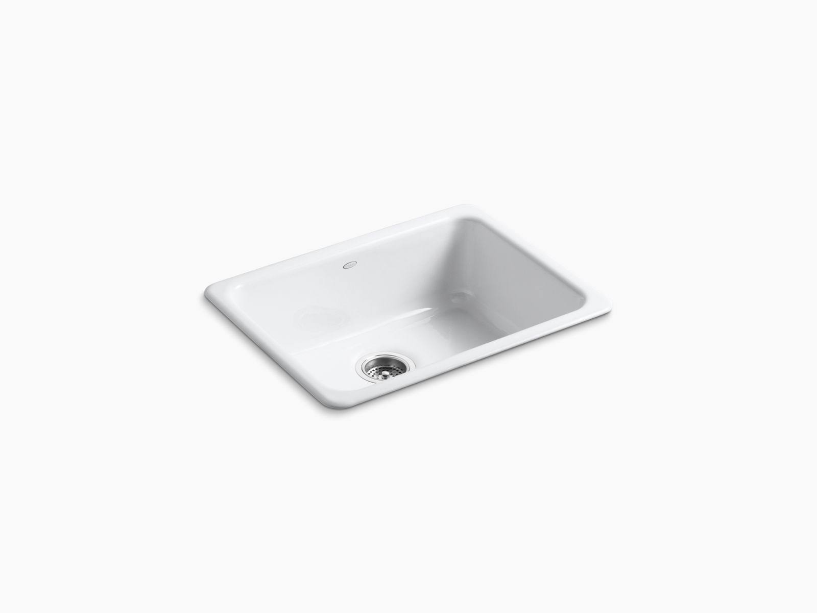 Kohler K-6585-0 White Iron/Tones Single Bowl Kitchen Sink