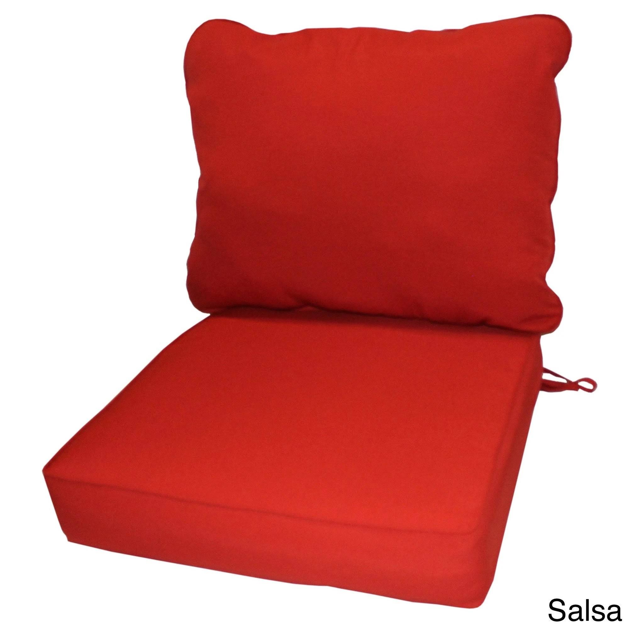Elmington Deep Seat 25-inch Outdoor Back and Seat Cushion Set by Havenside Home - Salsa