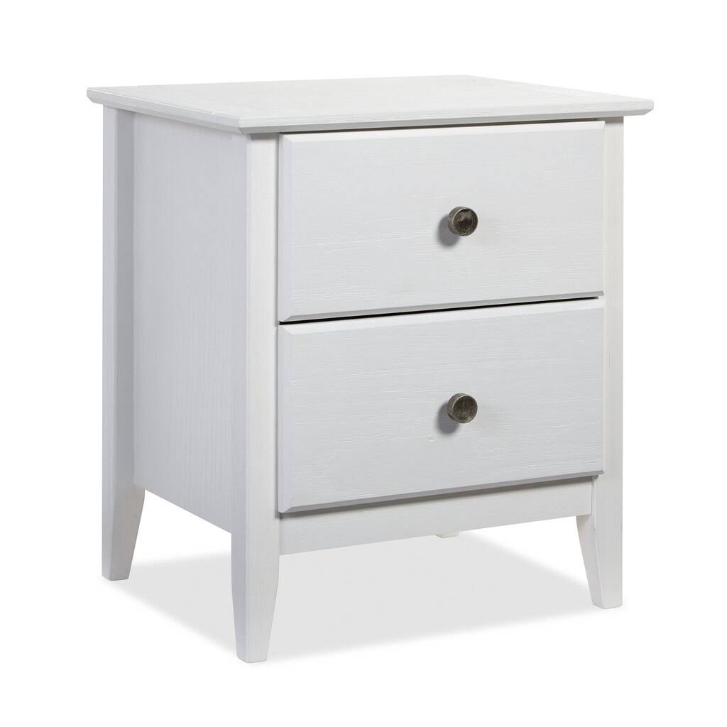 Grain Wood Furniture Greenport 2 Drawer Nightstand - Brushed Whte