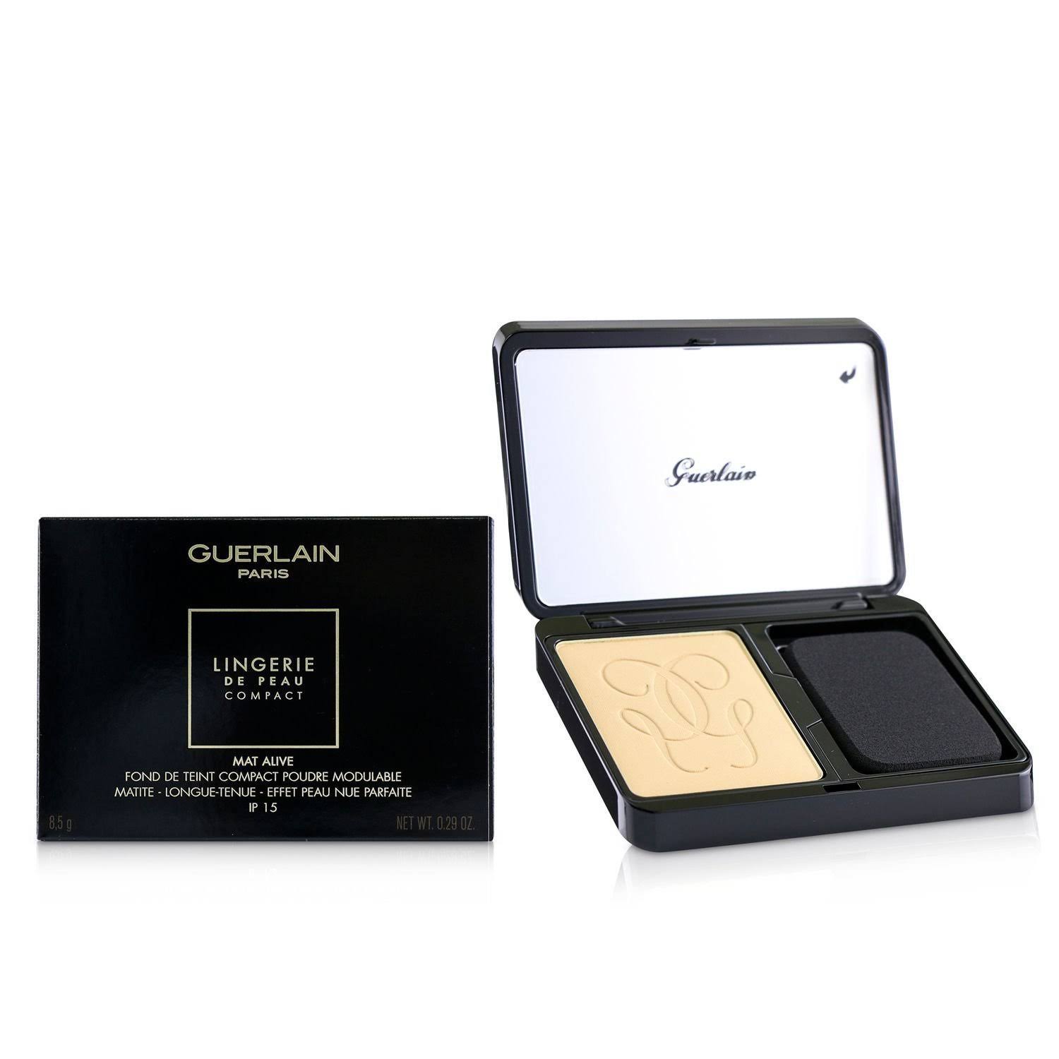 Guerlain - Lingerie De Peau Mat Alive Buildable Compact Powder Foundation SPF 15 - #03W Natural Warm 8.5g/0.29oz