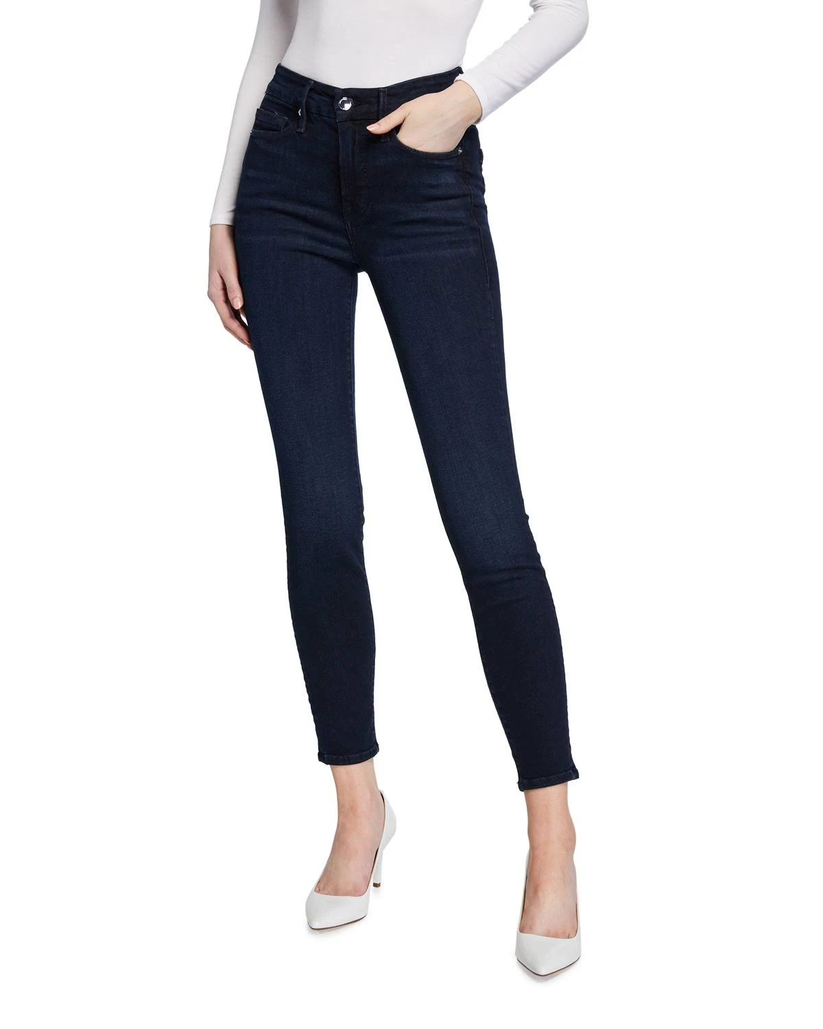 Women&s Good American Good Legs High Waist Skinny Jeans, Size 0 - Blue
