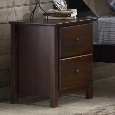 Grain Wood Furniture Shaker 2 Drawer Nightstand