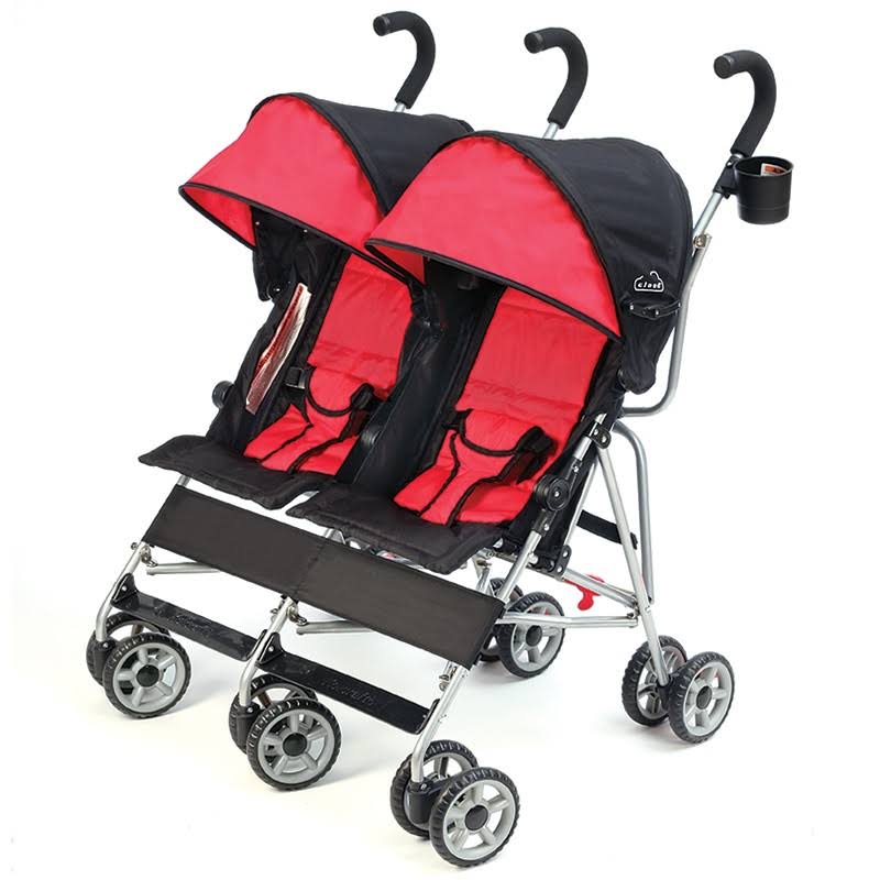Kolcraft Cloud Double Umbrella Stroller, Scarlett Red
