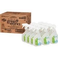 Green Works Glass u0026 Surface Cleaner - Spray - 0.25 Gal (32 fl oz) - Original Scent - 12 / Carton - Clear 00459CT by Office S