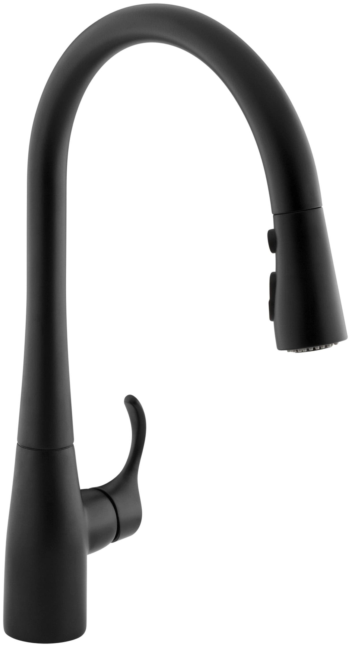 KOHLER K-596-BL Simplice Single-Hole or Three-Hole Kitchen Sink Faucet with 16-5/8x22 Pull-Down Spout, DockNetik Magnetic Dockin