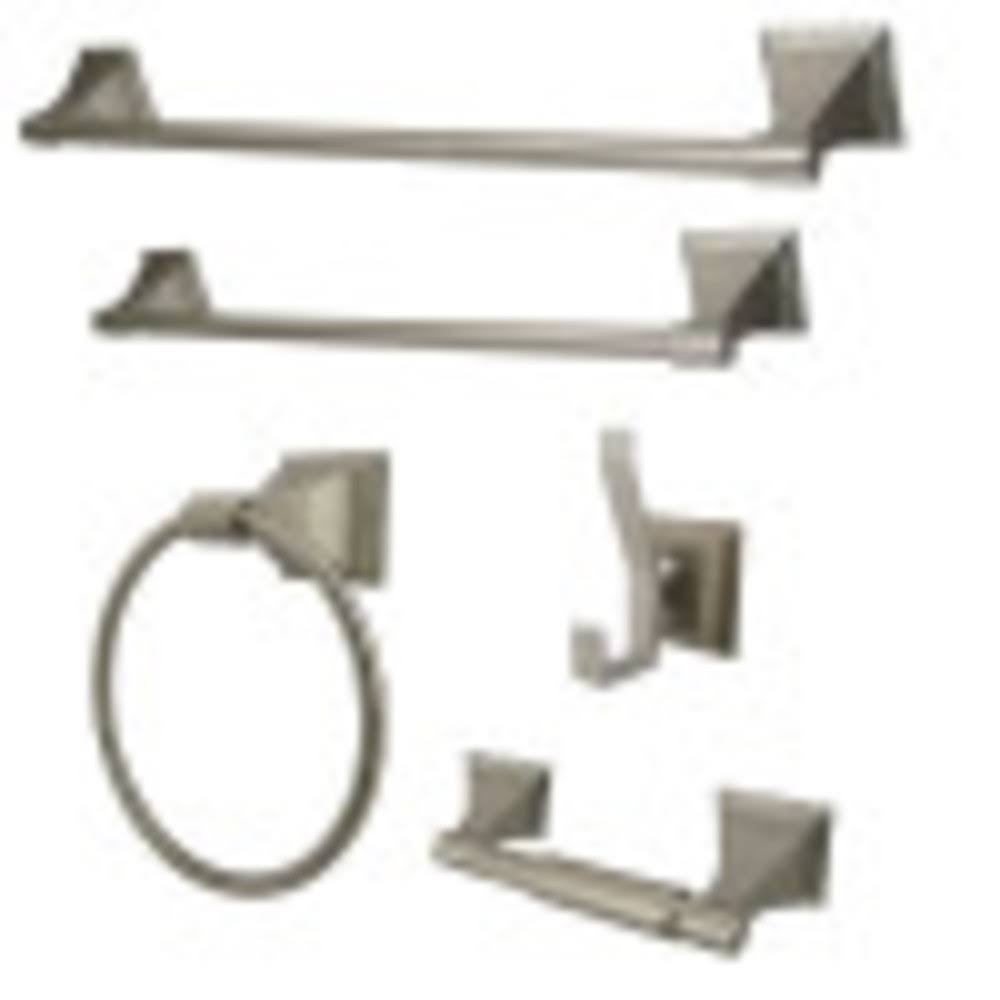 Kingston Brass Monarch 5 Piece Bathroom Hardware Set Finish: Brushed Nickel