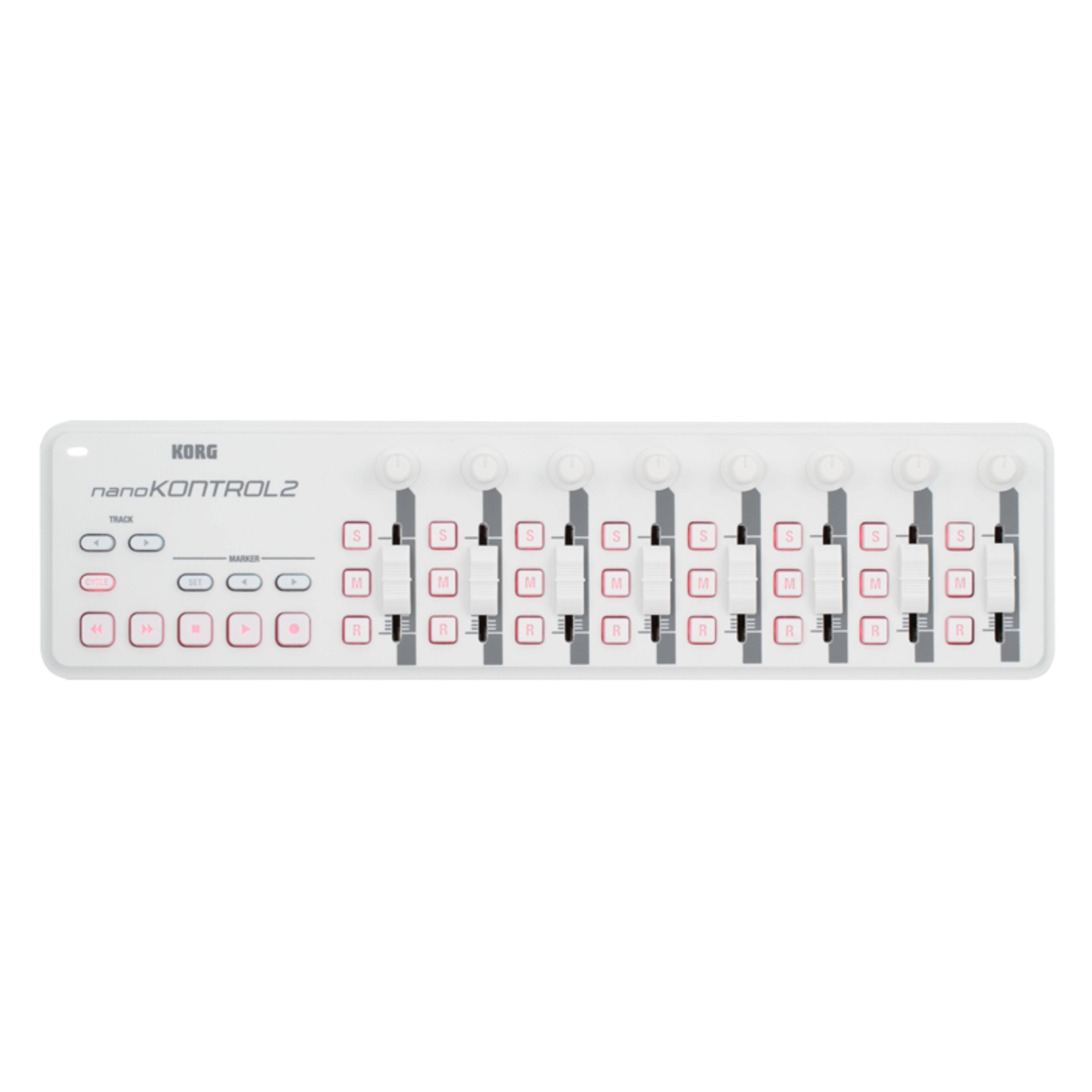 Korg nanoKontrol2 Slim Line USB MIDI Controller, White