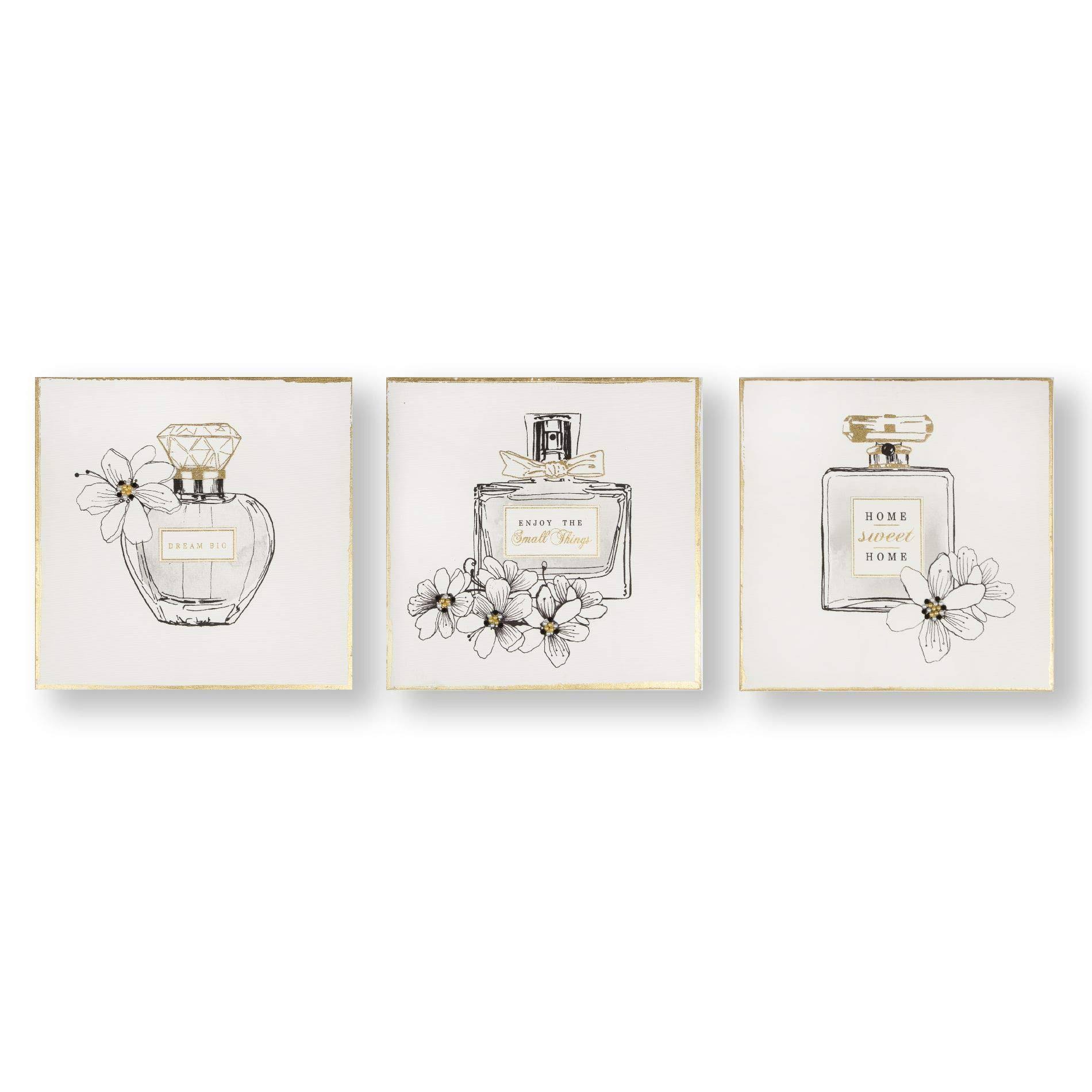 Graham u0026 Brown Pretty Perfume Bottles Canvas, Set of 3 - Natural