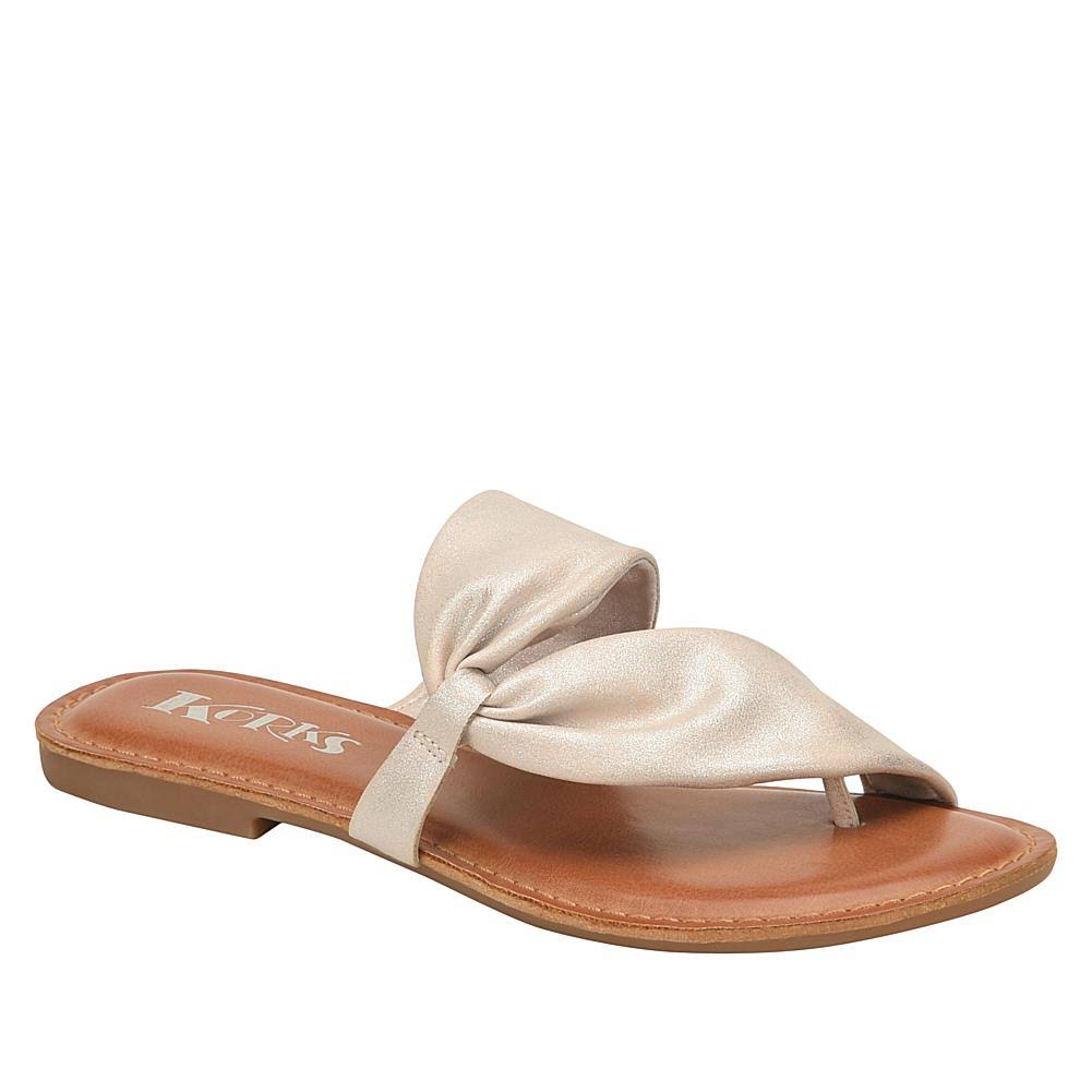Korks Rachelle Sandal - Women&s - Silver Metallic Faux Leather - Flat
