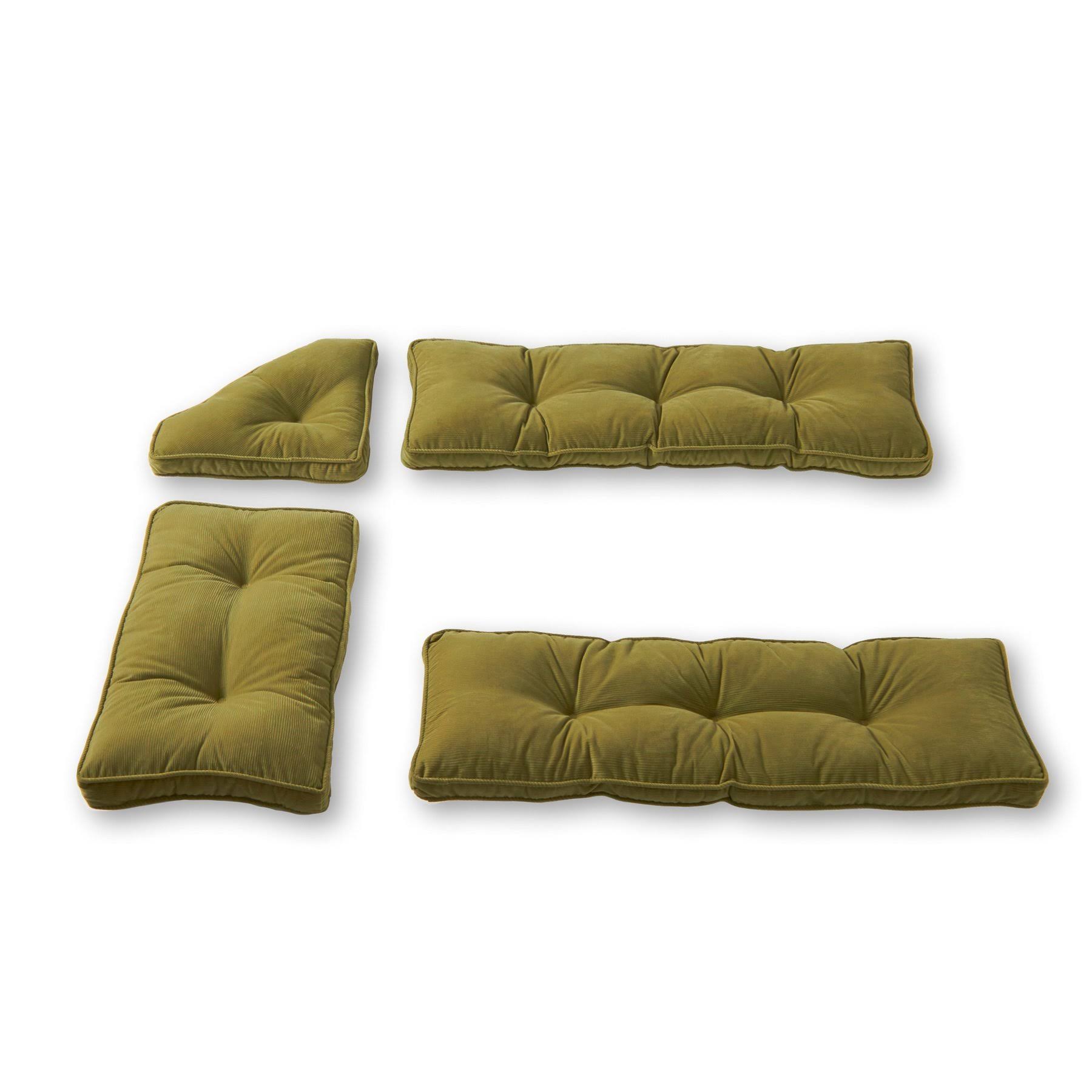 Greendale Home Fashions 4 Piece Microfiber NOOK Cushion Set Cherokee Olive