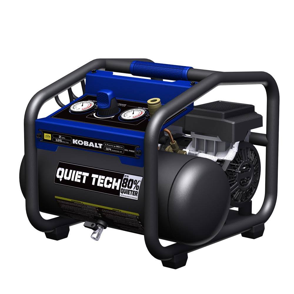Kobalt Quiet Tech 2-Gallon Portable Electric Hot Dog Air Compressor
