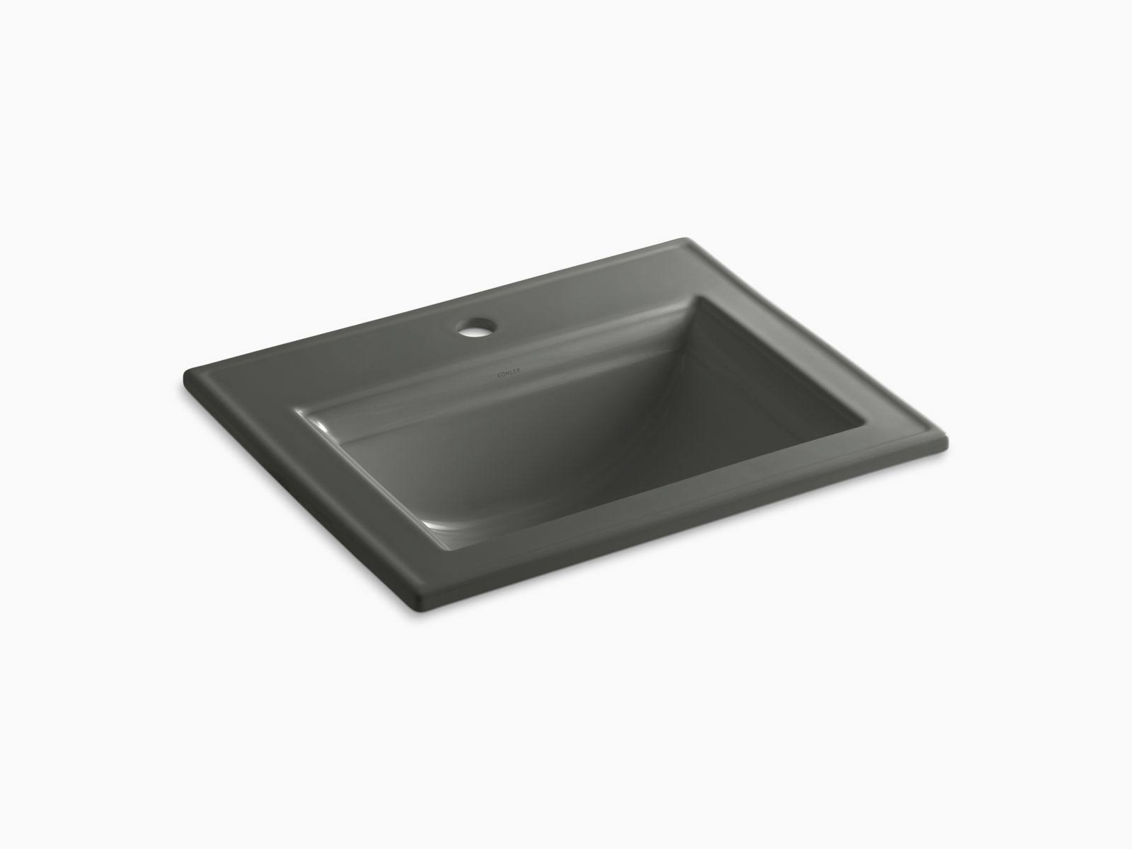 KOHLER K-2337-1-58 Memoirs Stately Drop-In Bathroom Sink with Single Faucet Hole, Thunder Grey