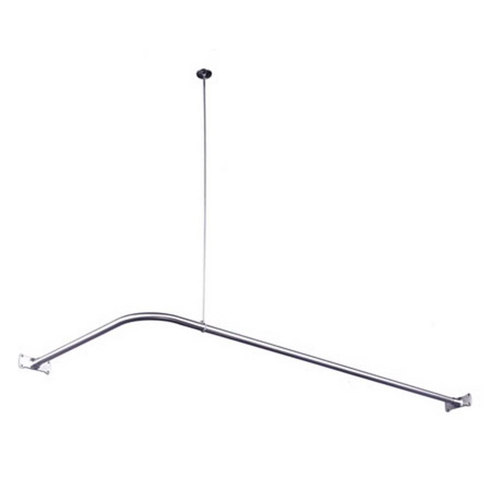 Kingston Brass Chrome Corner Shower Rod - Silver