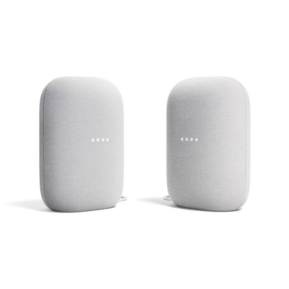 Google Nest Audio - Smart Speaker with Assistant in Chalk (2-Pack)