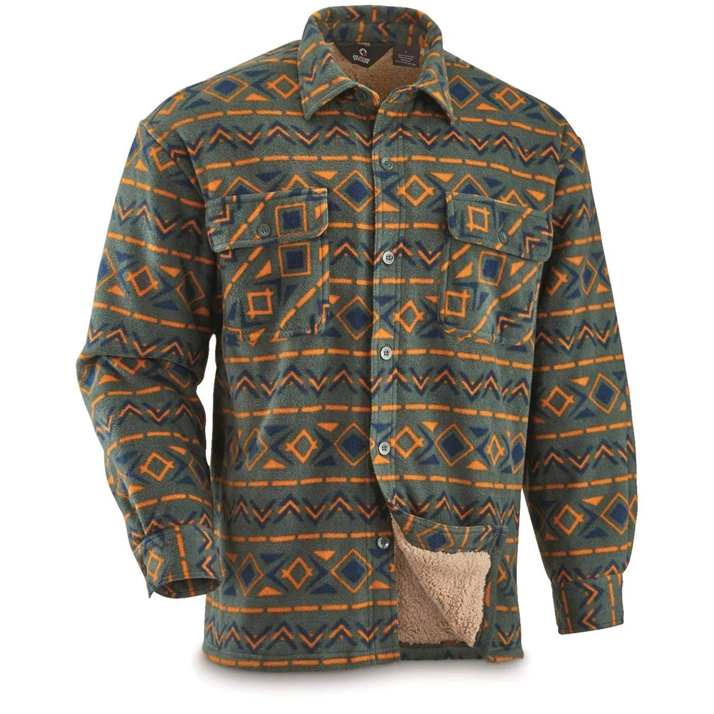 Guide Gear Mens Sherpa Lined Fleece CPO Shirt