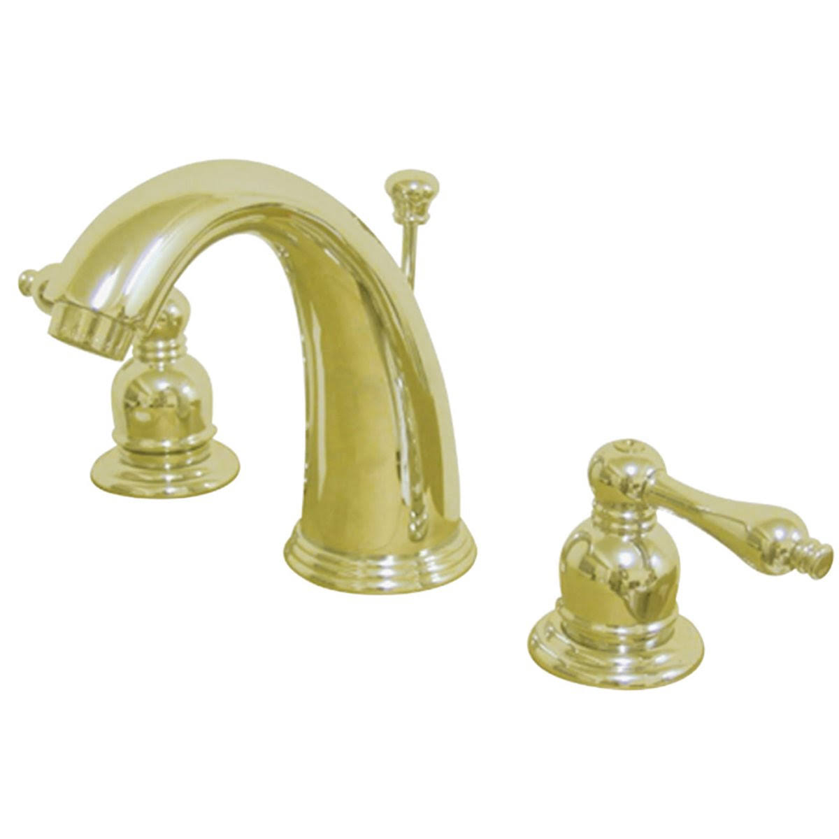 Kingston Brass KB982AL Victorian Widespread Lavatory Faucet with Retail Pop-Up, Polished Brass