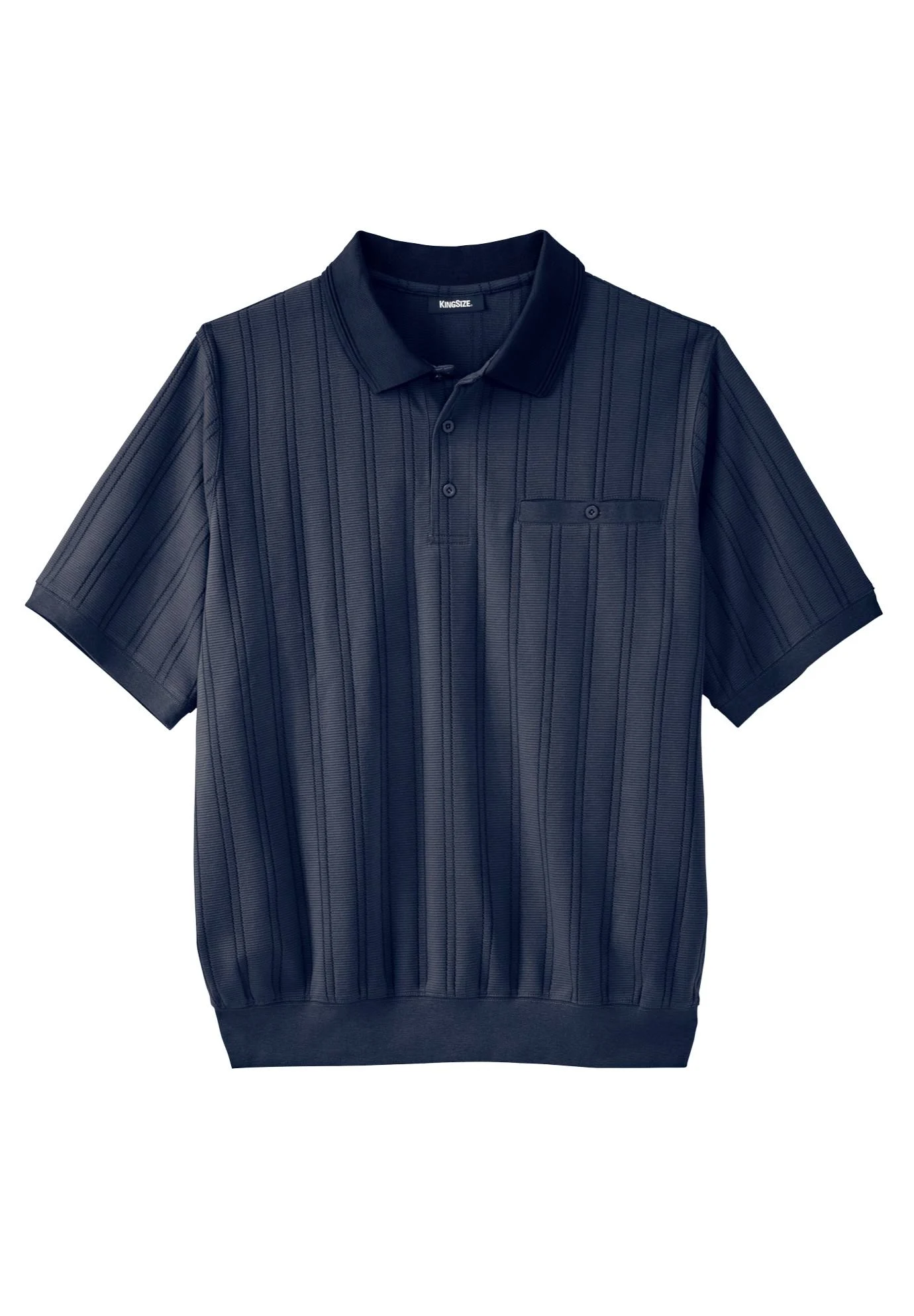 Men&s Big u0026 Tall Banded Bottom Polo Shirt by KingSize in Navy (Size XL)
