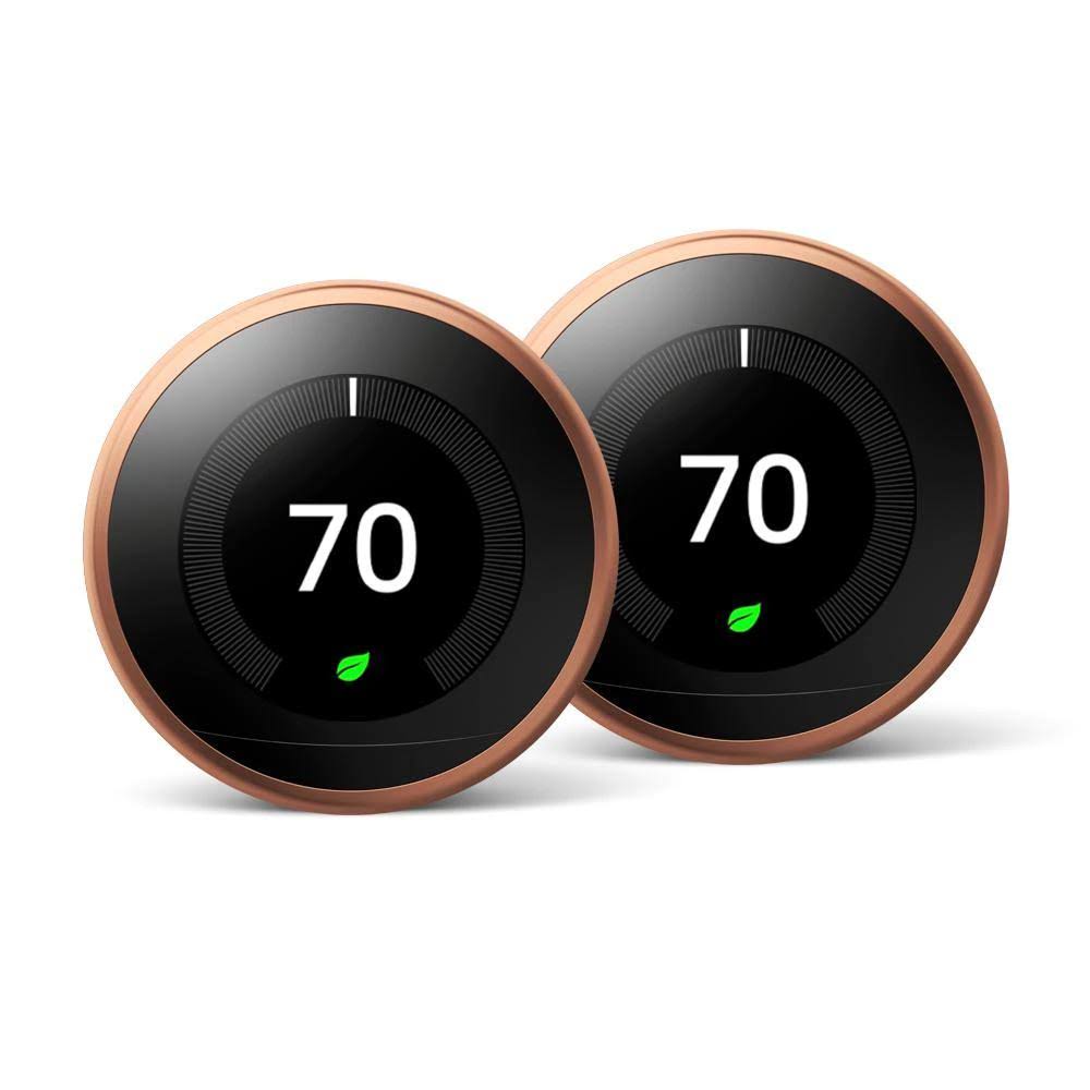 Google Nest Learning Thermostat 3rd Gen in Copper (2-Pack) VBDCDCXX17