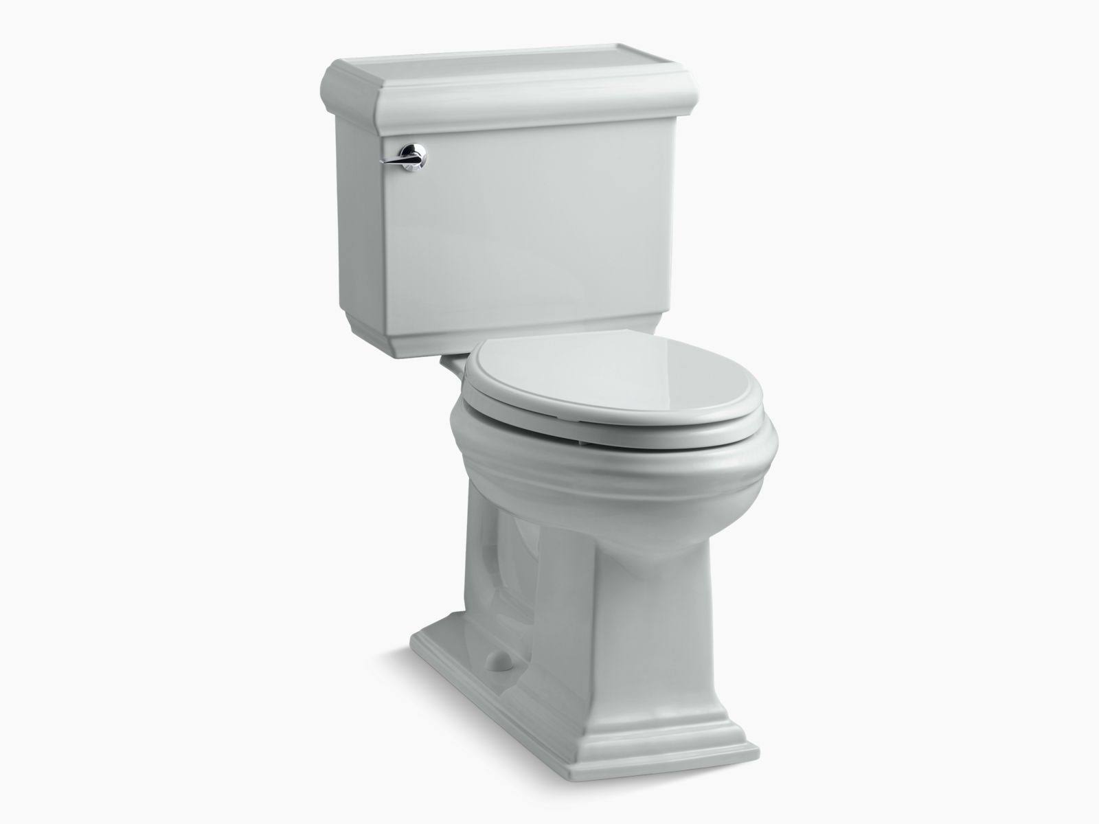 Kohler K-3818-95 Memoirs Comfort Height Two-Piece Elongated 1.6 GPF Toilet with Classic Design, Ice Grey