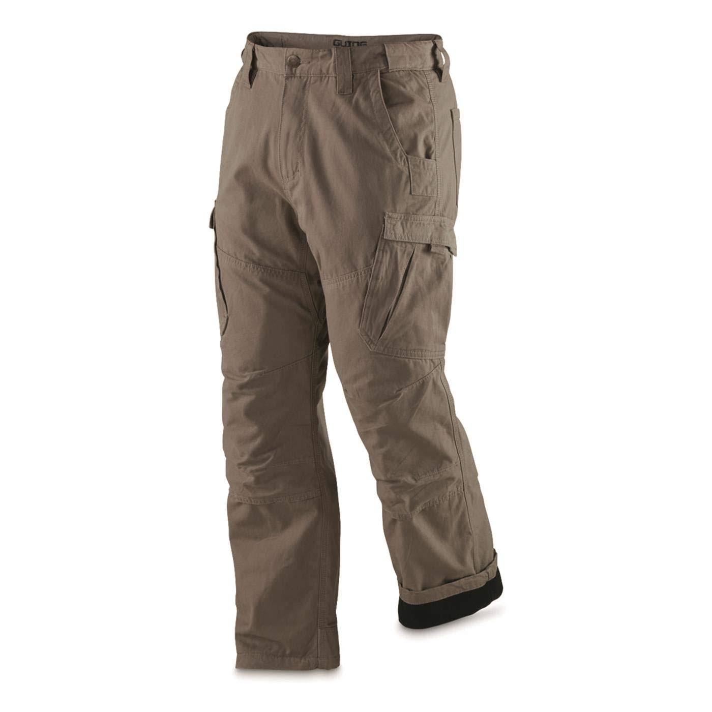 Guide Gear Men&s Fleece-Lined Flex Canvas Cargo Work Pants