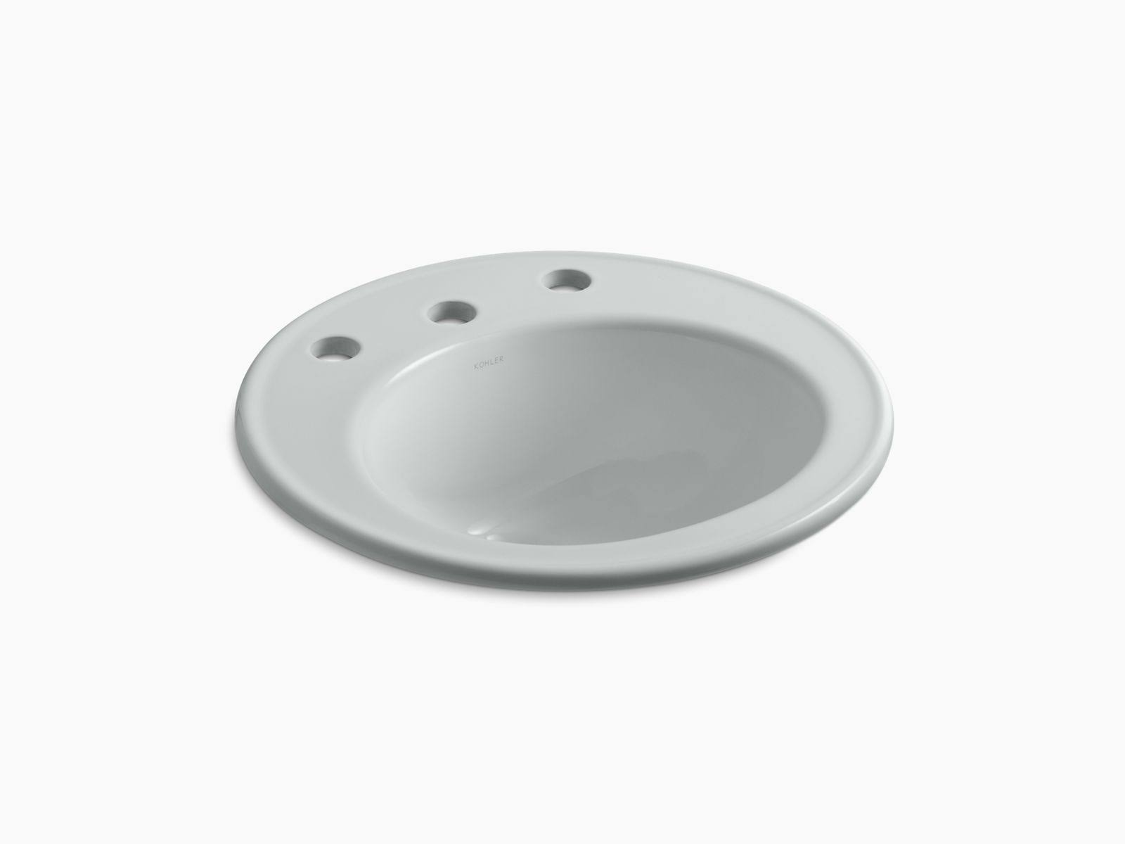 Kohler K-2202-8-95 Brookline 19x22 Drop in Bathroom Sink - Ice Grey