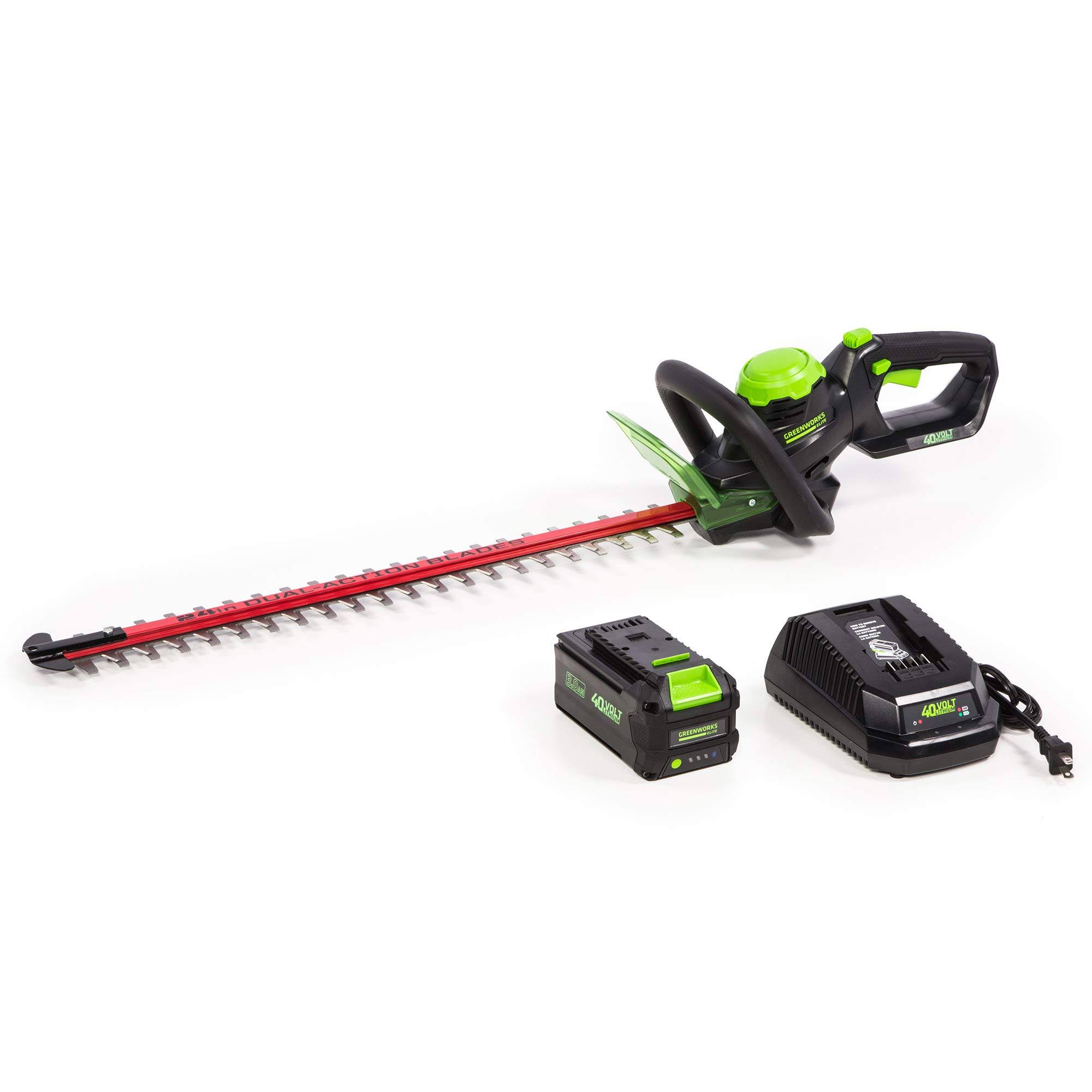 Greenworks 24-Inch 40V Cordless Hedge Trimmer, 3.0Ah Battery and Charger Included Ht-240