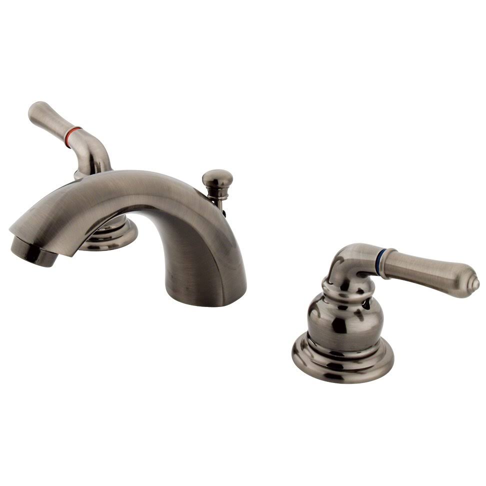 Kingston Brass KB953 Magellan 4x22-8x22 Mini Widespread Lavatory Faucet, Vintage Nickel