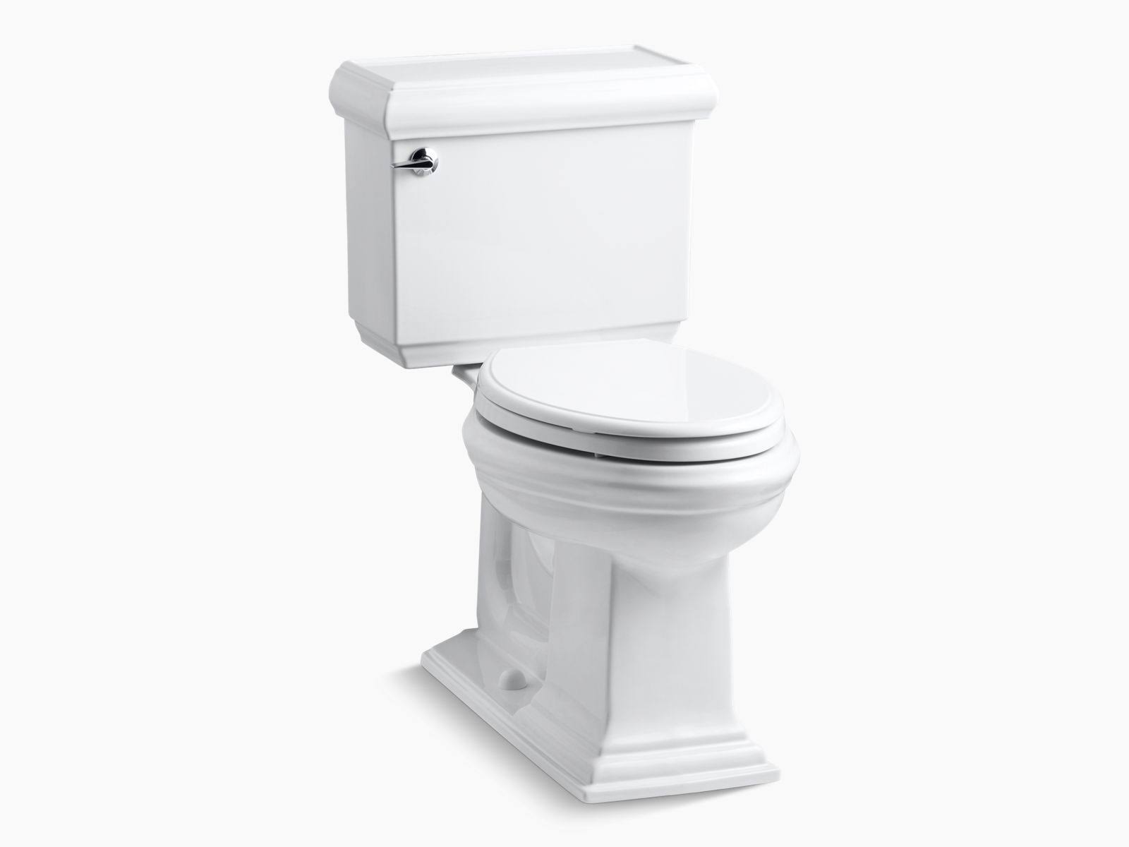 Kohler 3818-0 Memoirs Classic Comfort Height Two-Piece Elongated 1.6 GPF Toilet with AquaPiston Flush Technology and Left-Hand T