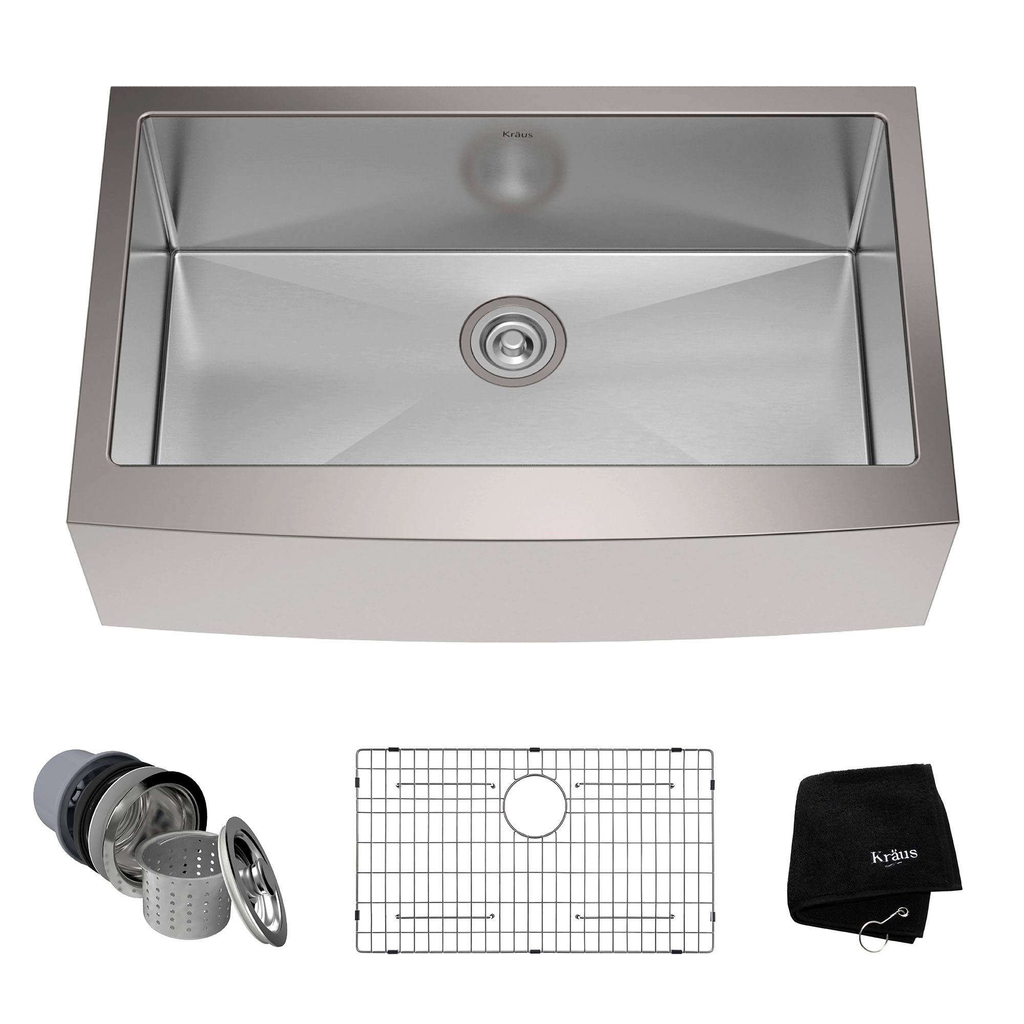 Kraus Farmhouse Single Bowl Stainless Steel Kitchen Sink with Soundproofing