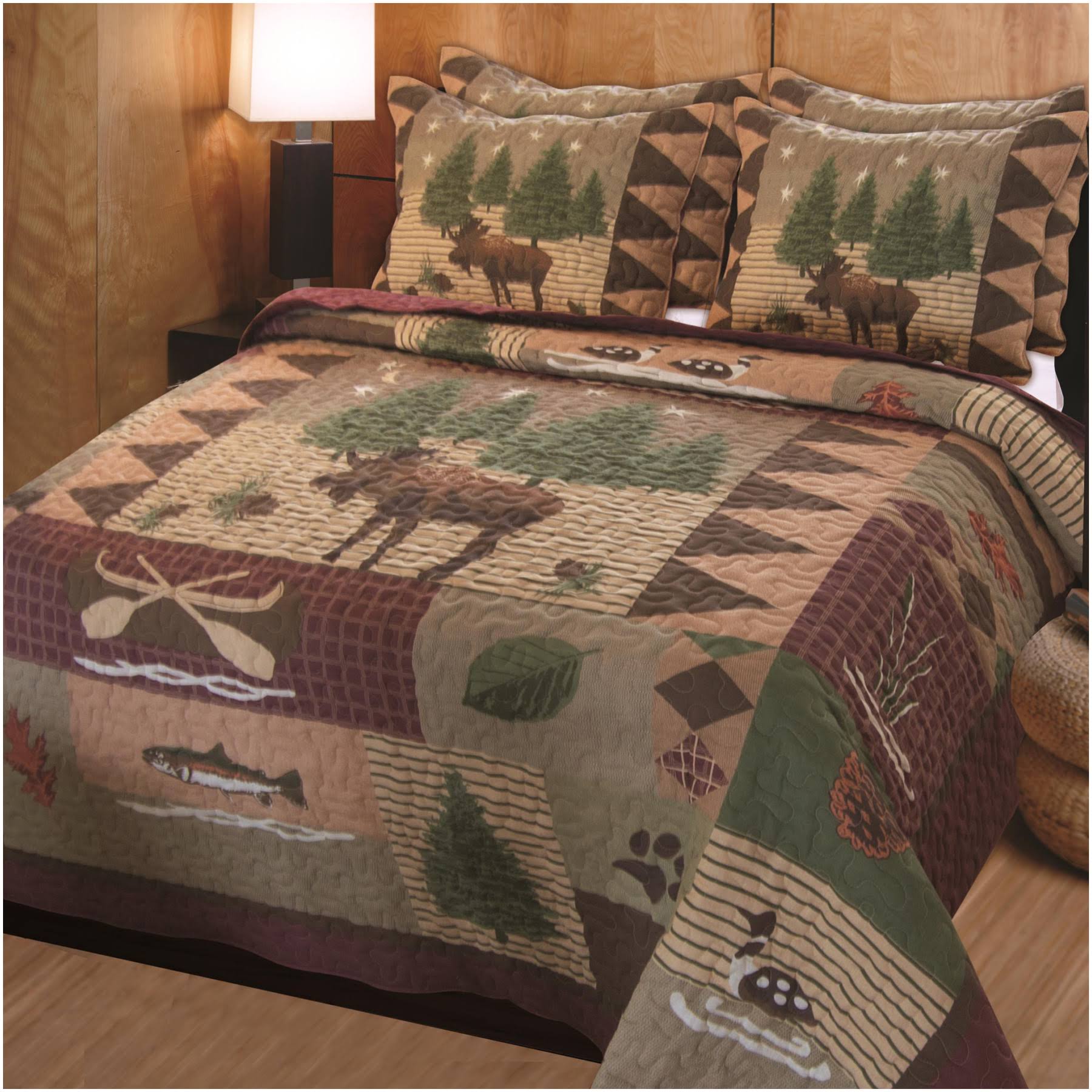 Greenland Home Moose Lodge Quilt Set Full Queen