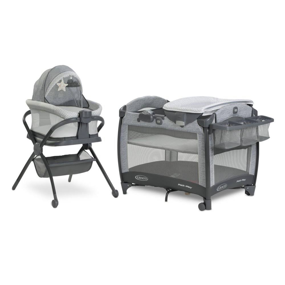 Graco Pack &n Play Day2Dream DLX Playard with Portable Bassinet in Beau Grey