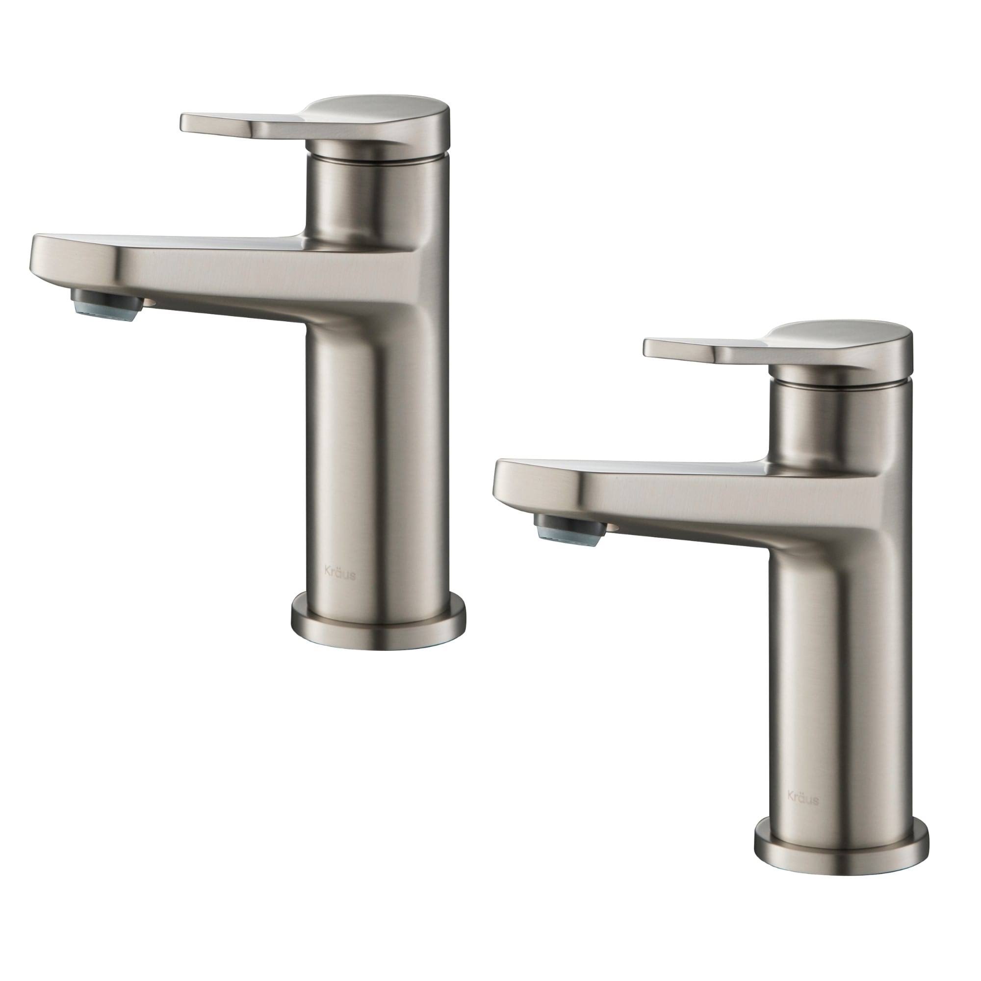 Kraus KBF-1401SFS-2PK Indy Single Handle Bathroom Faucet (2-Pack) in Spot Free Stainless Steel