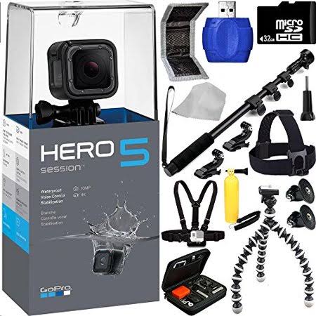 GoPro Hero5 Session 32GB Bundle 17pc Accessory Kit - Includes 32GB microSD