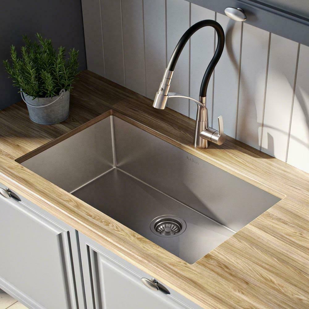 KRAUS Standart PRO 16 Gauge Undermount Single Bowl Stainless Steel Kitchen Sink