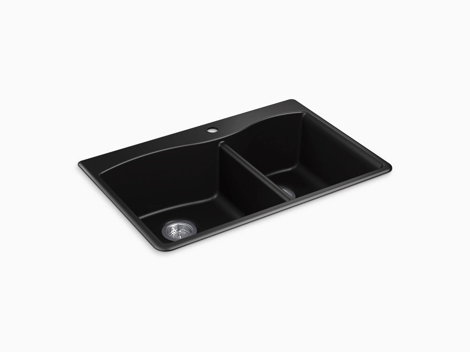 Kennon Drop-in Neoroc Granite Composite 33 in. 1-Hole Double Bowl Kitchen Sink I