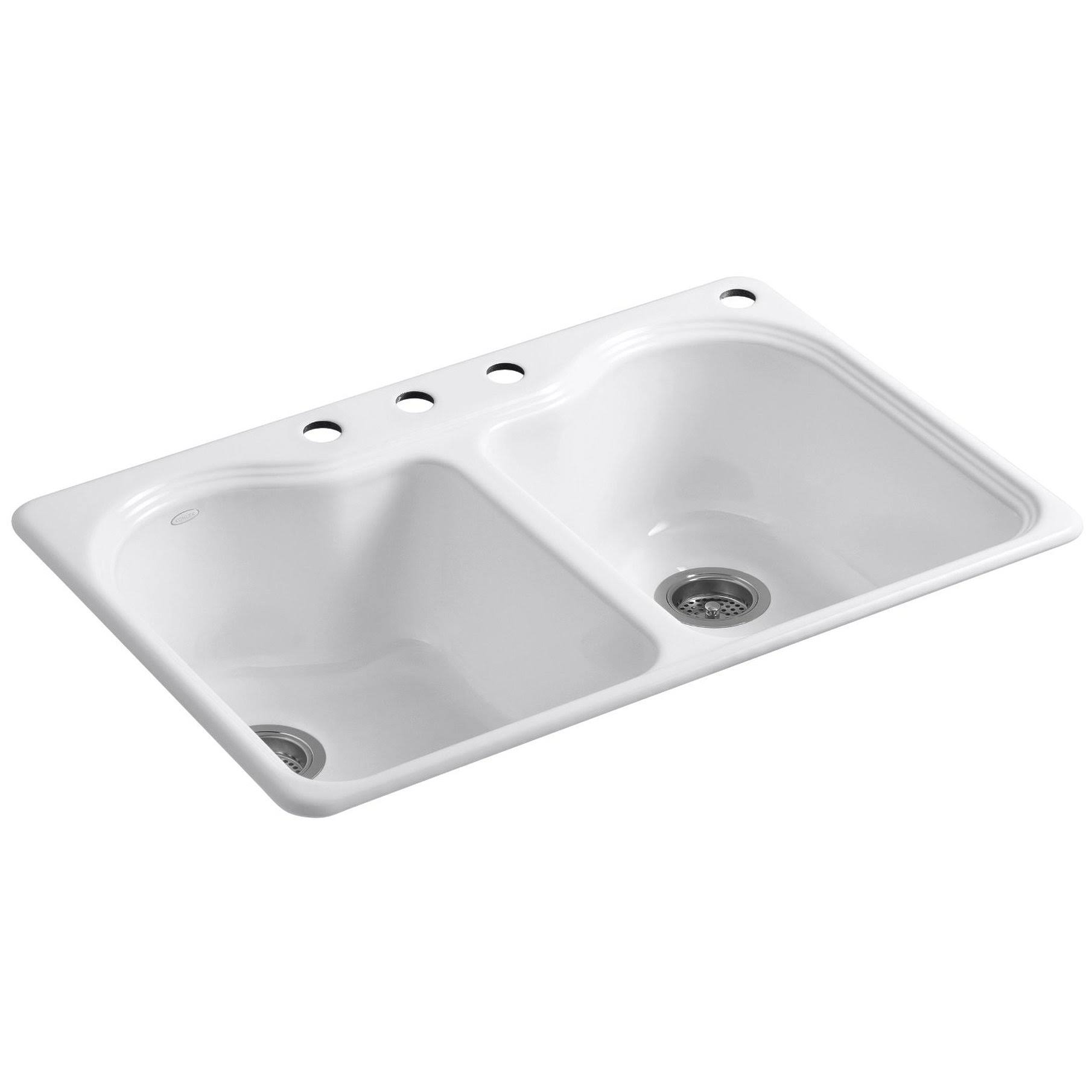 Kohler K-5818-4-0 Hartland Kitchen Sink White