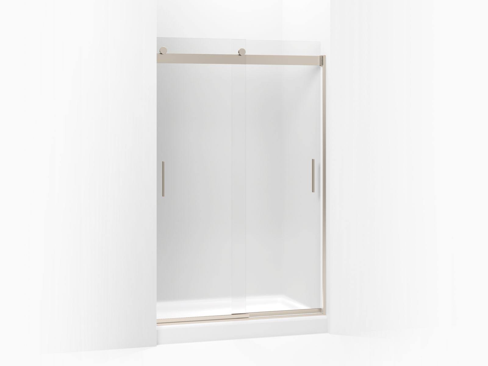 KOHLER K-706008-D3-ABV Levity Sliding Shower Door with Frosted Glass, Anodized Brushed Bronze
