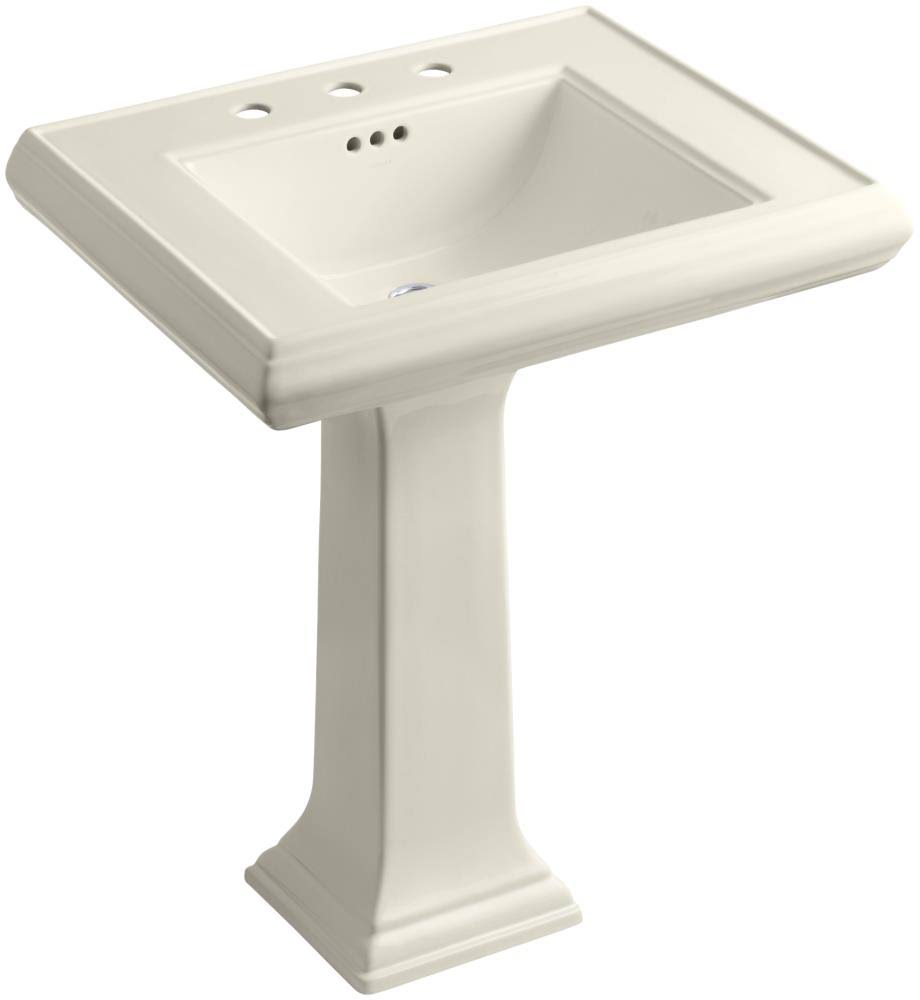 Kohler K-2258-8-47 Memoirs 27x22 Pedestal Bathroom Sink - Almond