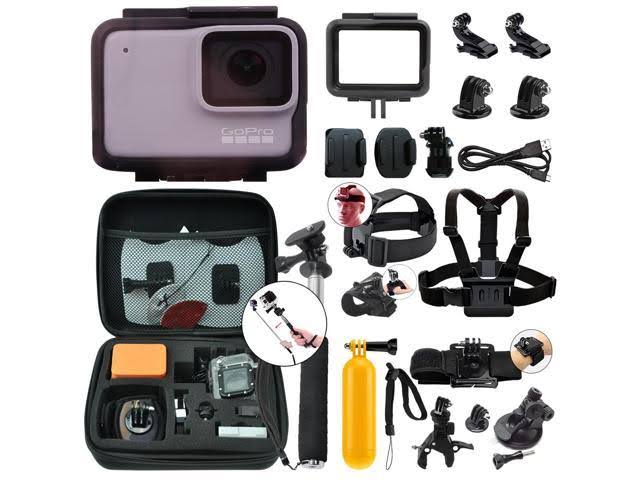 GoPro Hero7 White 10 MP Waterproof Camera Camcorder + Complete Action Bundle