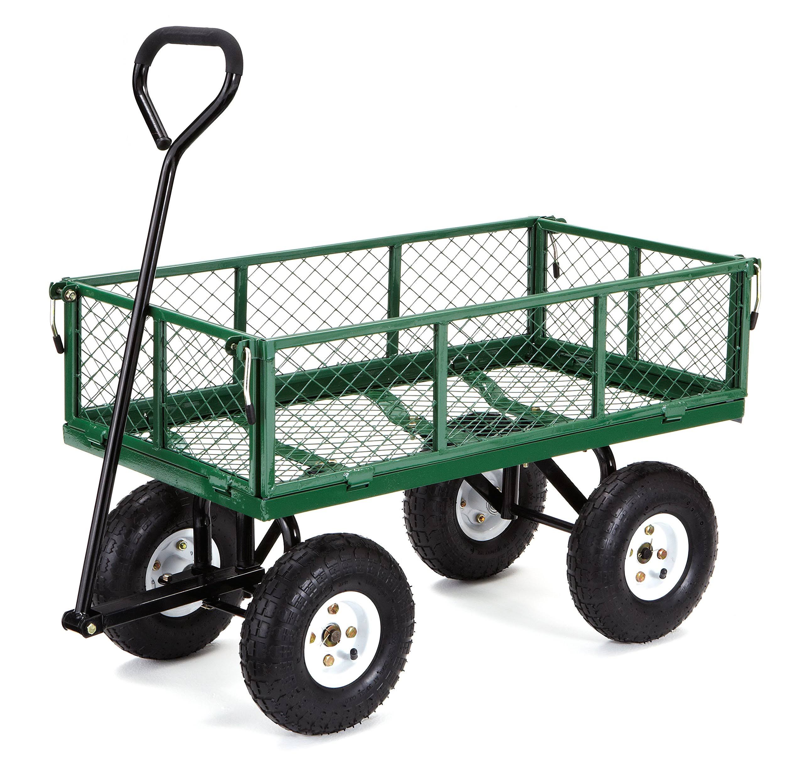 Gorilla Carts Steel Garden Cart with Removable Sides, Green, 400 lb