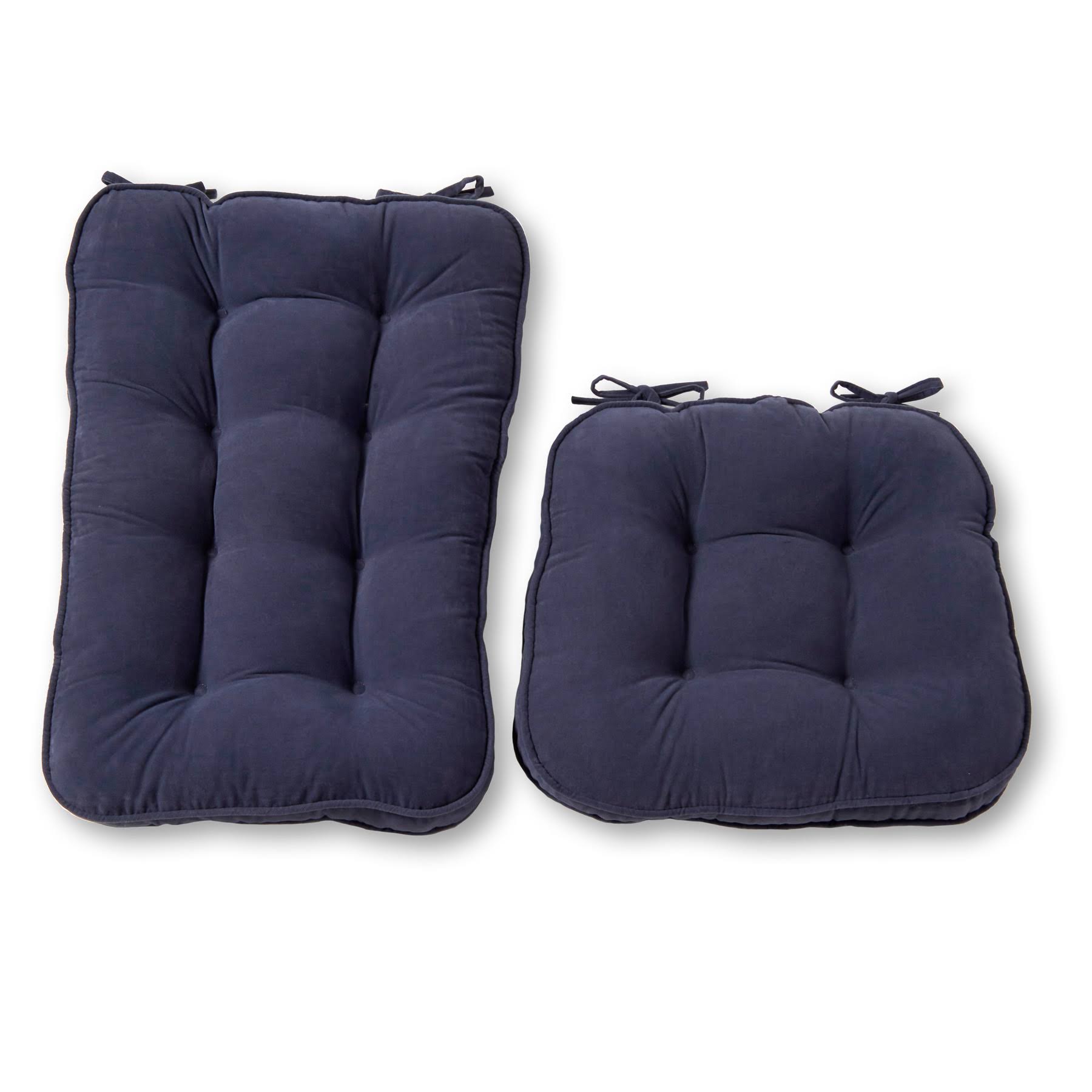Greendale Home Fashions Denim Hyatt Jumbo Rocking Chair Cushion Set