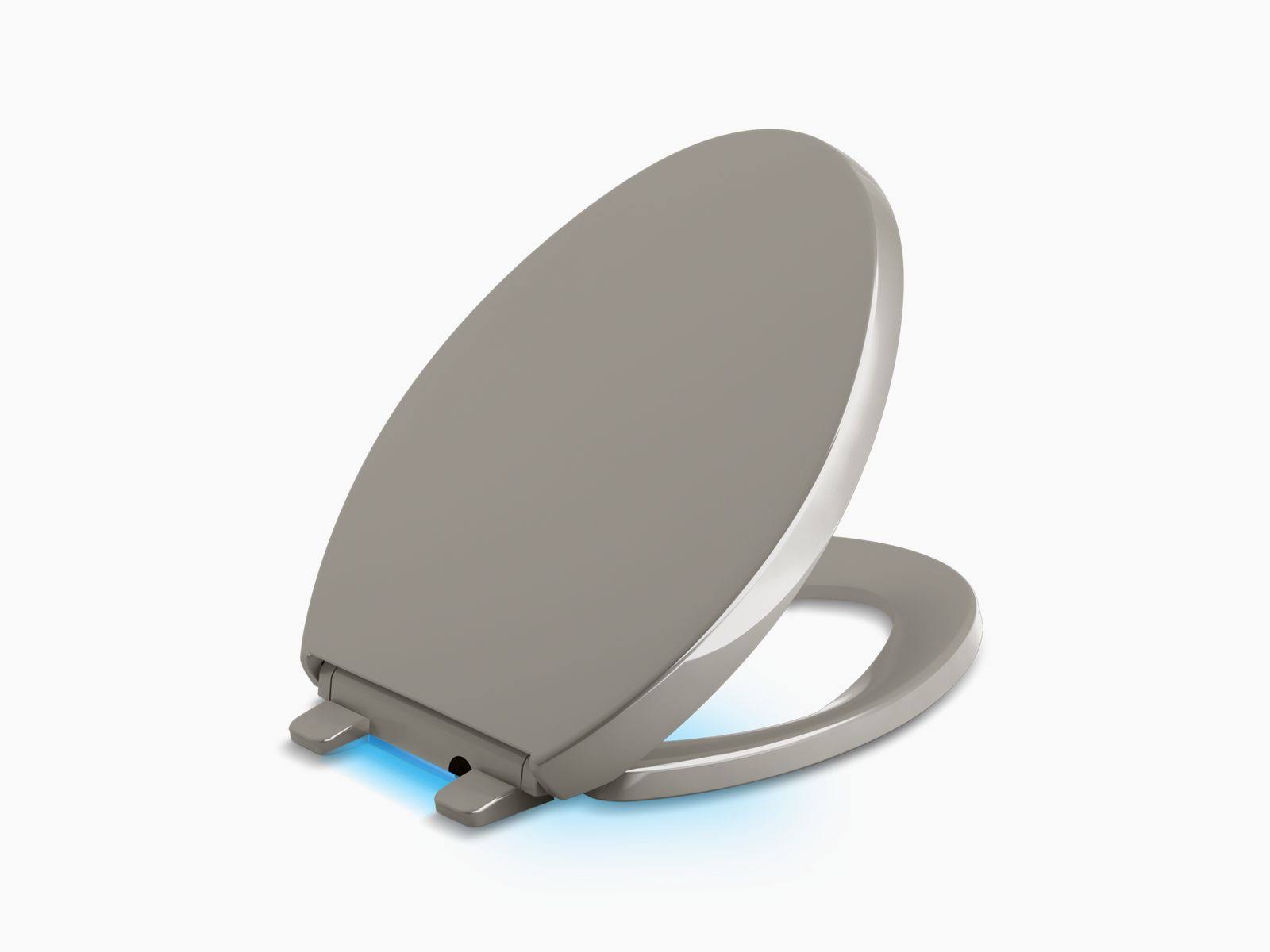 Kohler 75792-K4 Reveal Nightlight Quiet-Close with Grip-Tight Elongated Toilet Seat - Cashmere