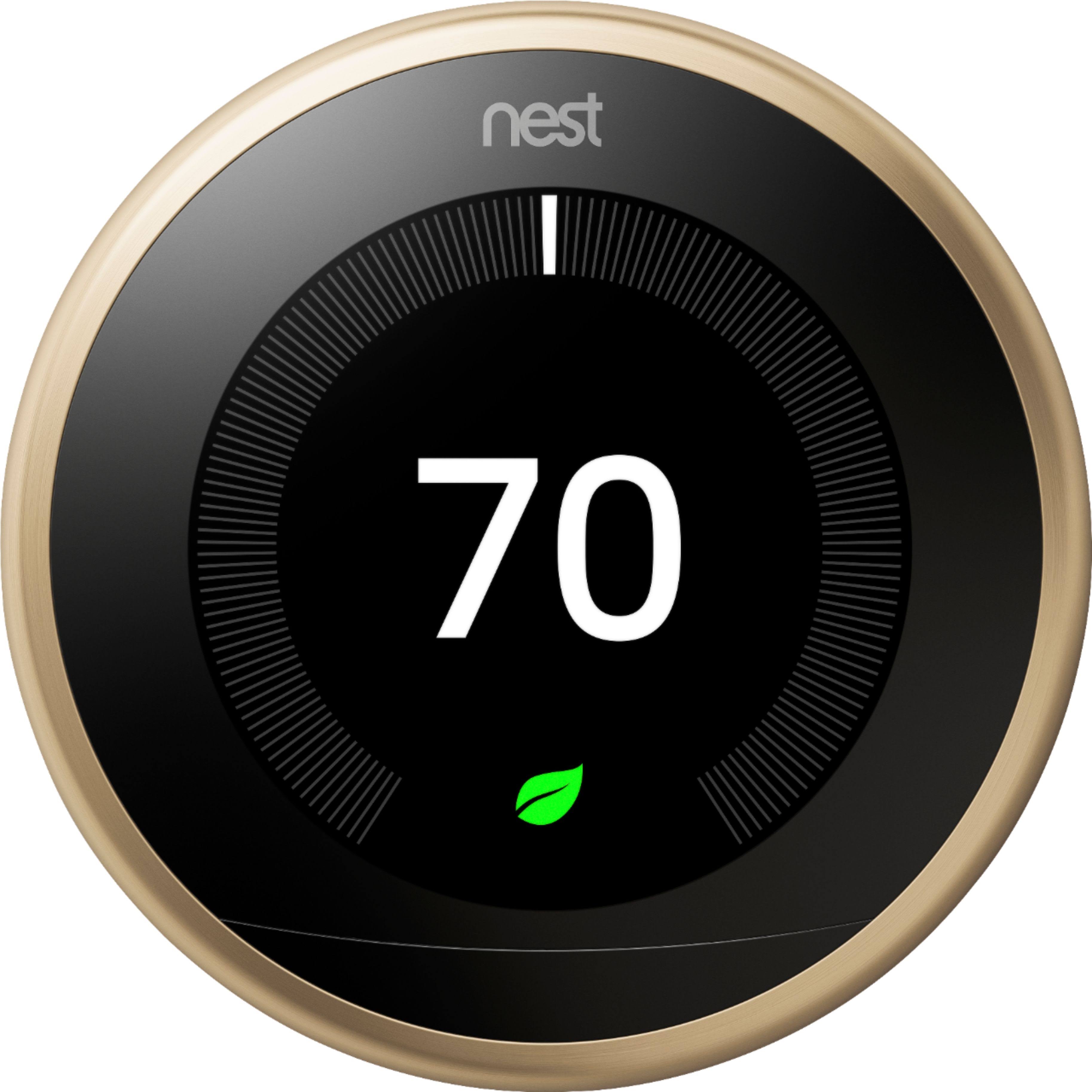 Nest Learning 3rd generation Automatic Thermostat 2.08x22 - with LCD Display - Wi-Fi/Bluetooth 4.0/802.15.4 - Android/iOS - Bras