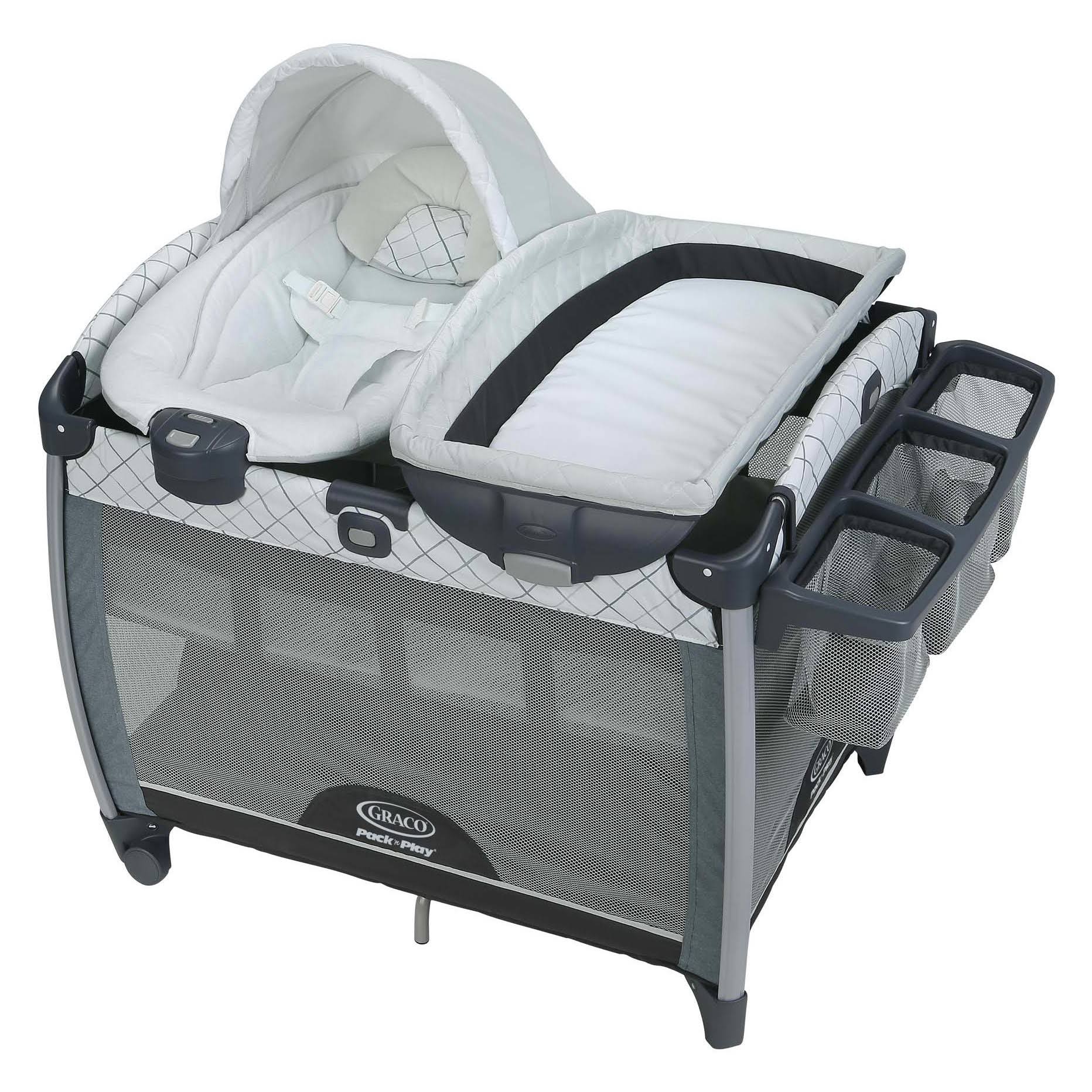 Graco Pack &n Play Quick Connect Portable Bouncer with Bassinet- Whit
