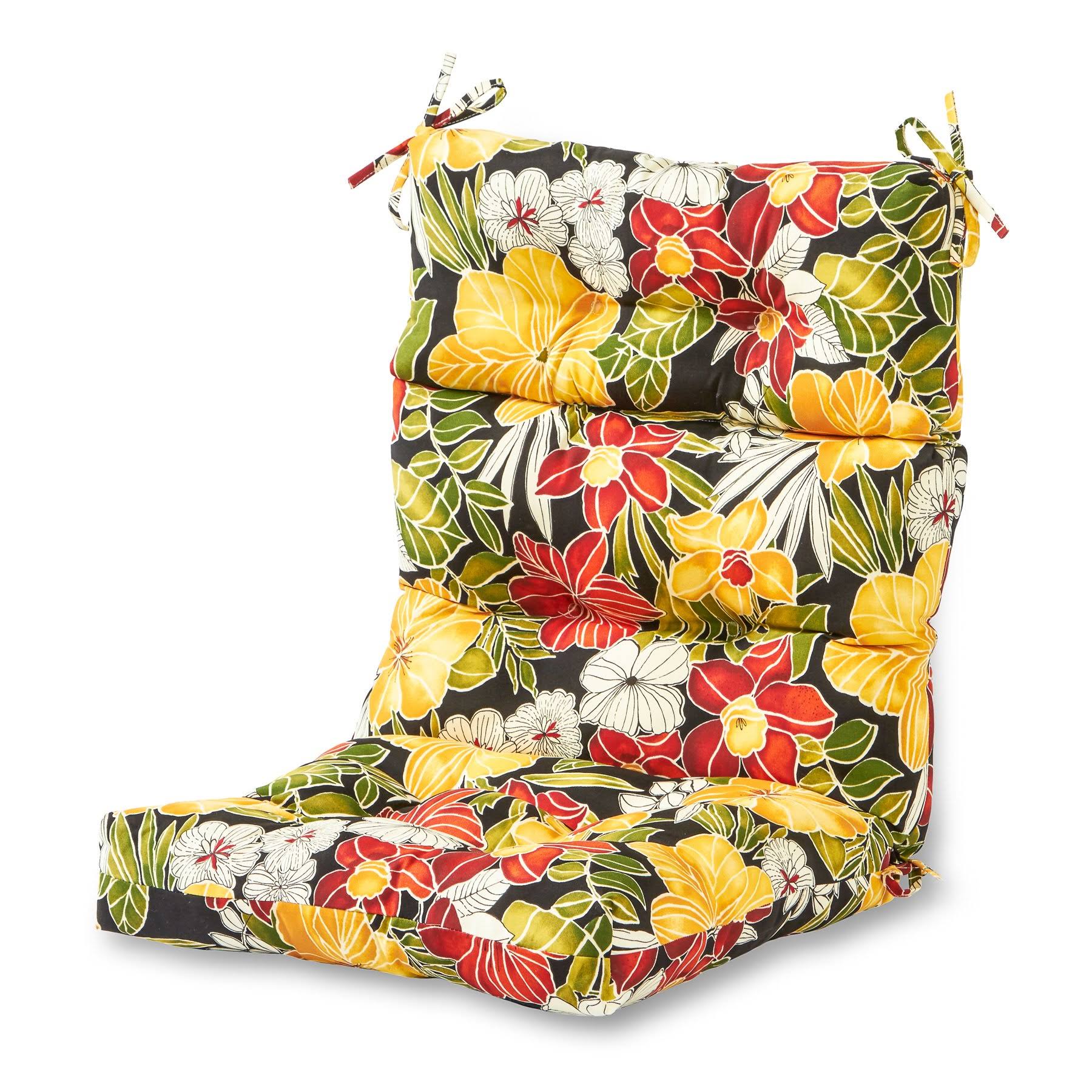 Greendale Home Fashions OC4809-Aloha-Black Outdoor High Back Chair Cushion