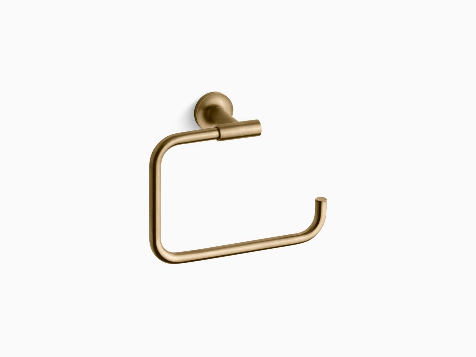 KOHLER K-14441-BGD Purist Towel Ring, Vibrant Moderne Brushed Gold